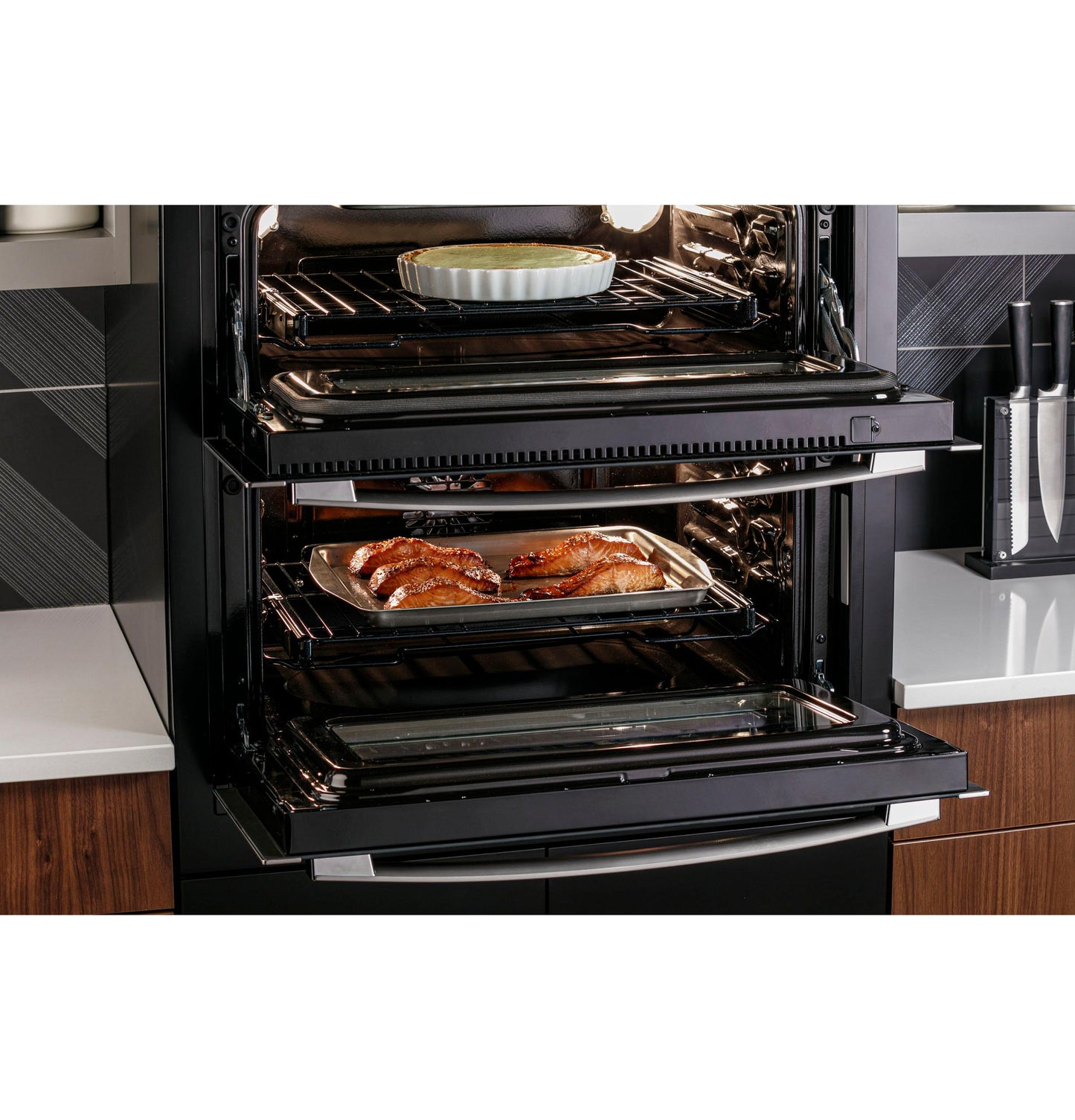 GE APPLIANCES PTS9200SNSS GE Profile 30"" Smart Built-in Twin Flex Convection Wall Oven