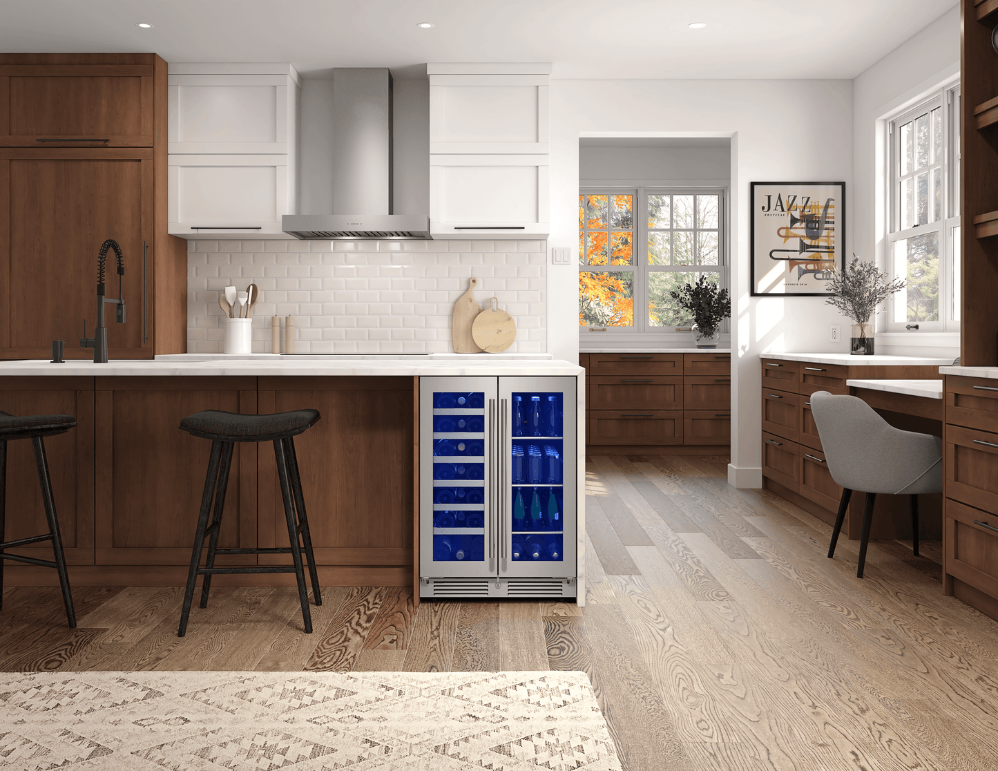 ZEPHYR PRWB24C32CG Zephyr 24"" French Door Dual Zone Wine & Beverage Cooler