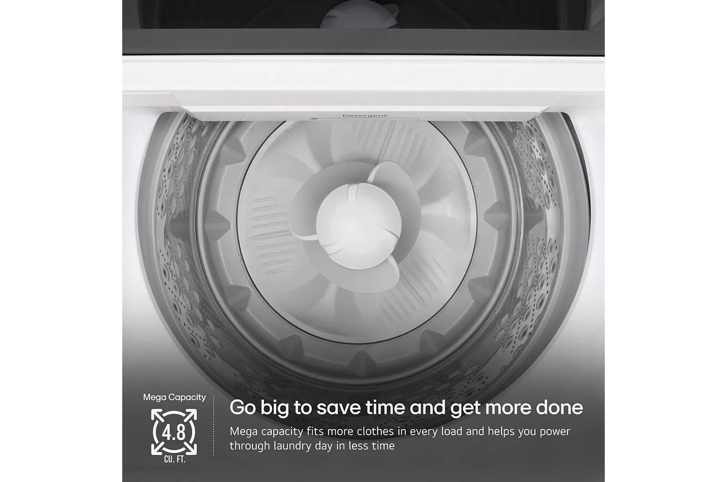 LG WT8205CW 4.8 Cu. Ft. MEGA Capacity Smart Top Load Washer With 4-way AGITA...