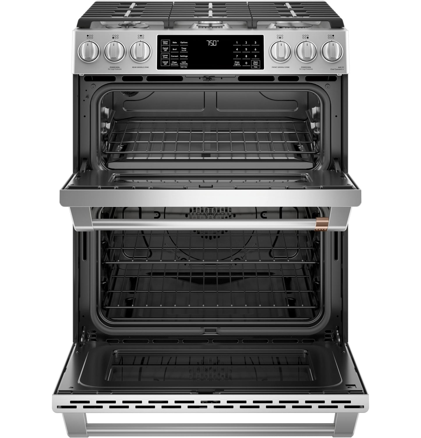CAFE CGS750P2MS1 Cafe 30"" Slide-in Front Control Gas Double Oven With CONVECTI...