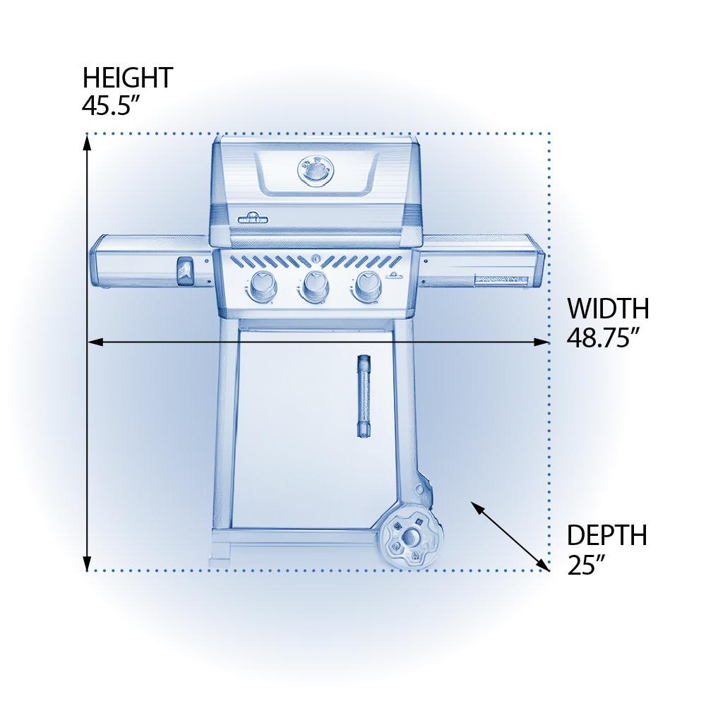 NAPOLEON BBQ F365DNGT Napoleon BBQ Freestyle 365 Gas Grill , Graphite Grey , Natural Gas