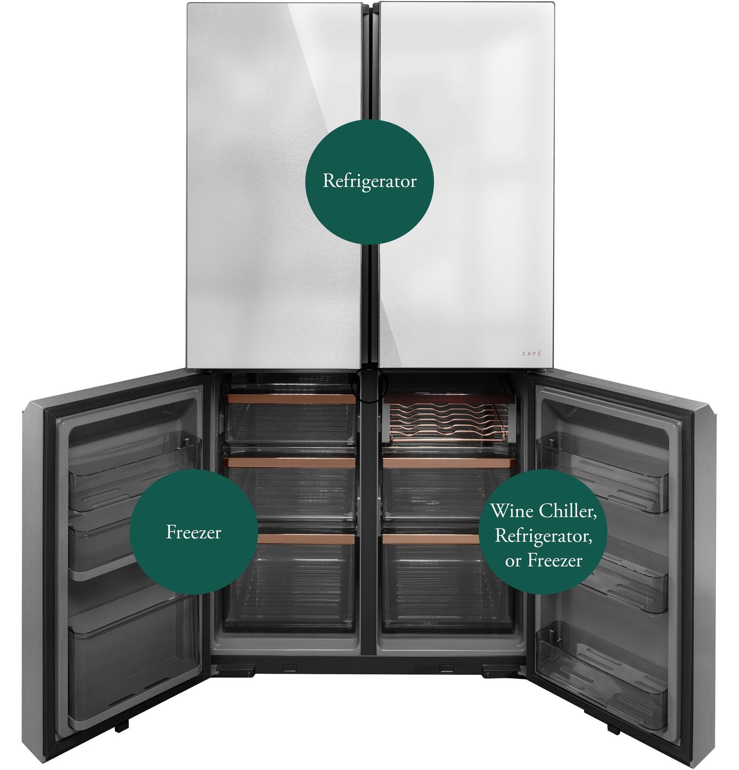 CAFE CHE23DM5WS5 Cafe Energy Star 22.9 Cu. Ft. Smart Counter-depth QUAD...