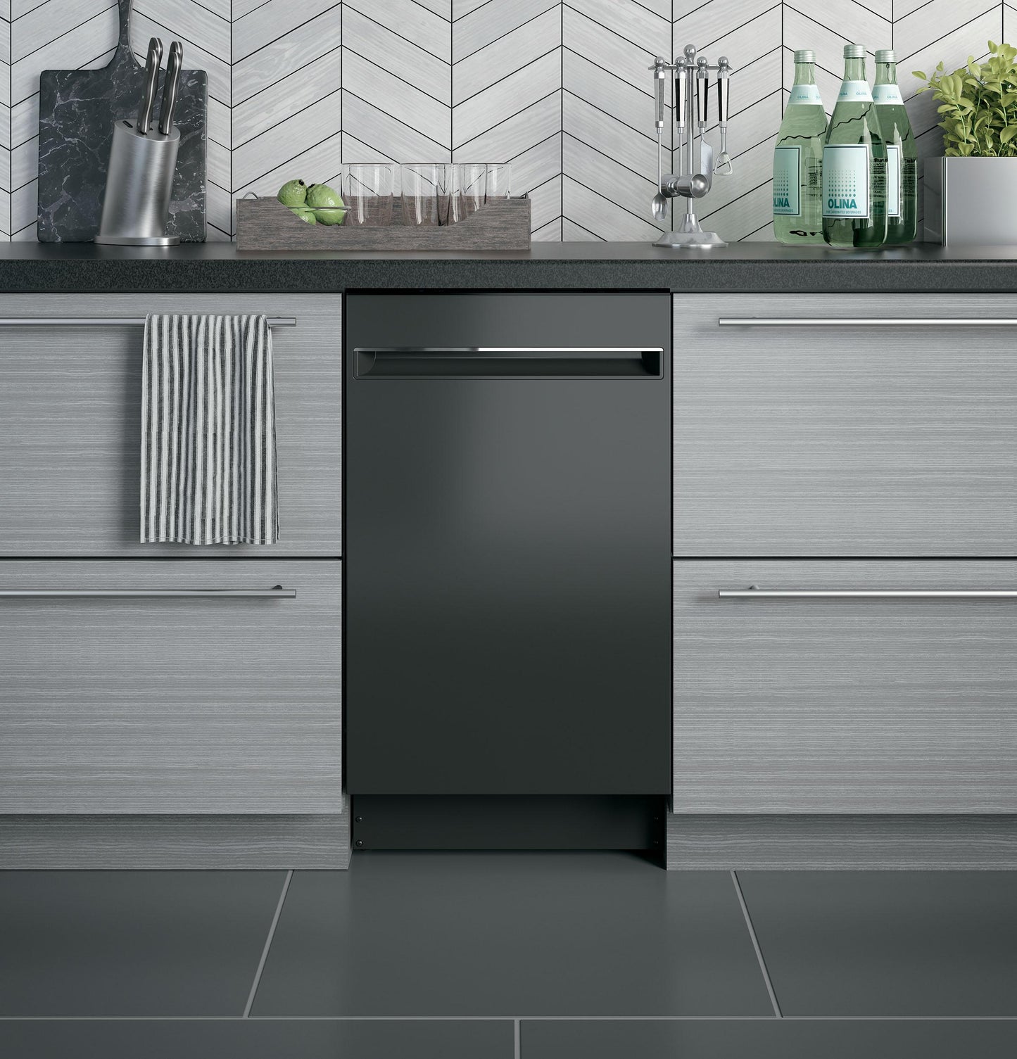 GE APPLIANCES PDT145SGLBB GE Profile 18"" Built-in Dishwasher
