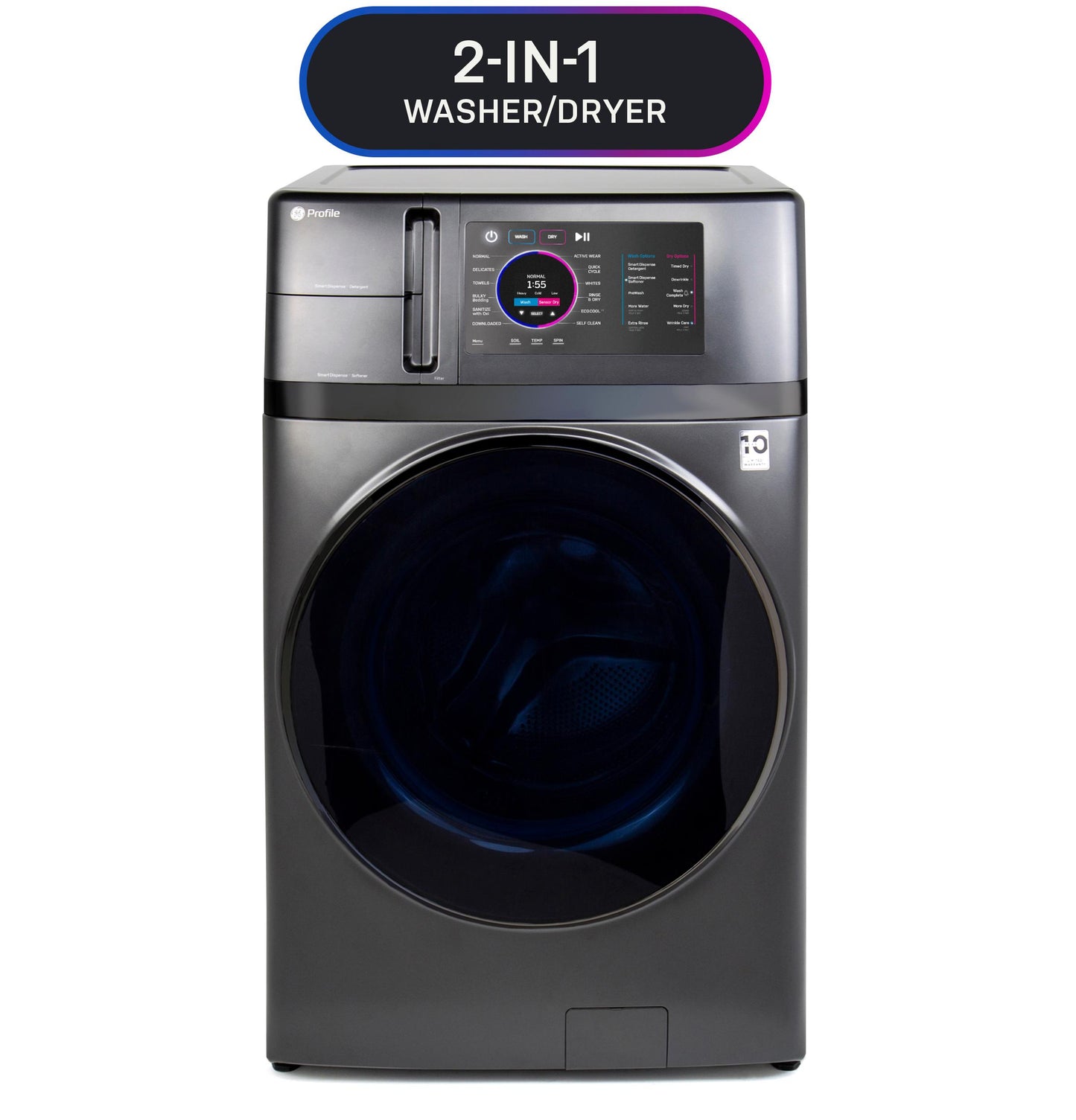GE APPLIANCES PFQ97HSPVDS GE Profile 4.8 Cu. Ft. Capacity Ultrafast Combo With Ventless H...