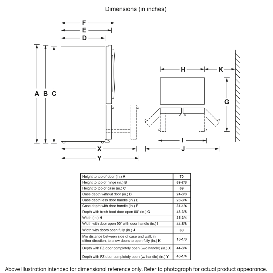 GE APPLIANCES GWE23GYNFS Ge Energy Star 23.1 Cu. Ft. Counter-depth Fingerprint RESISTA...