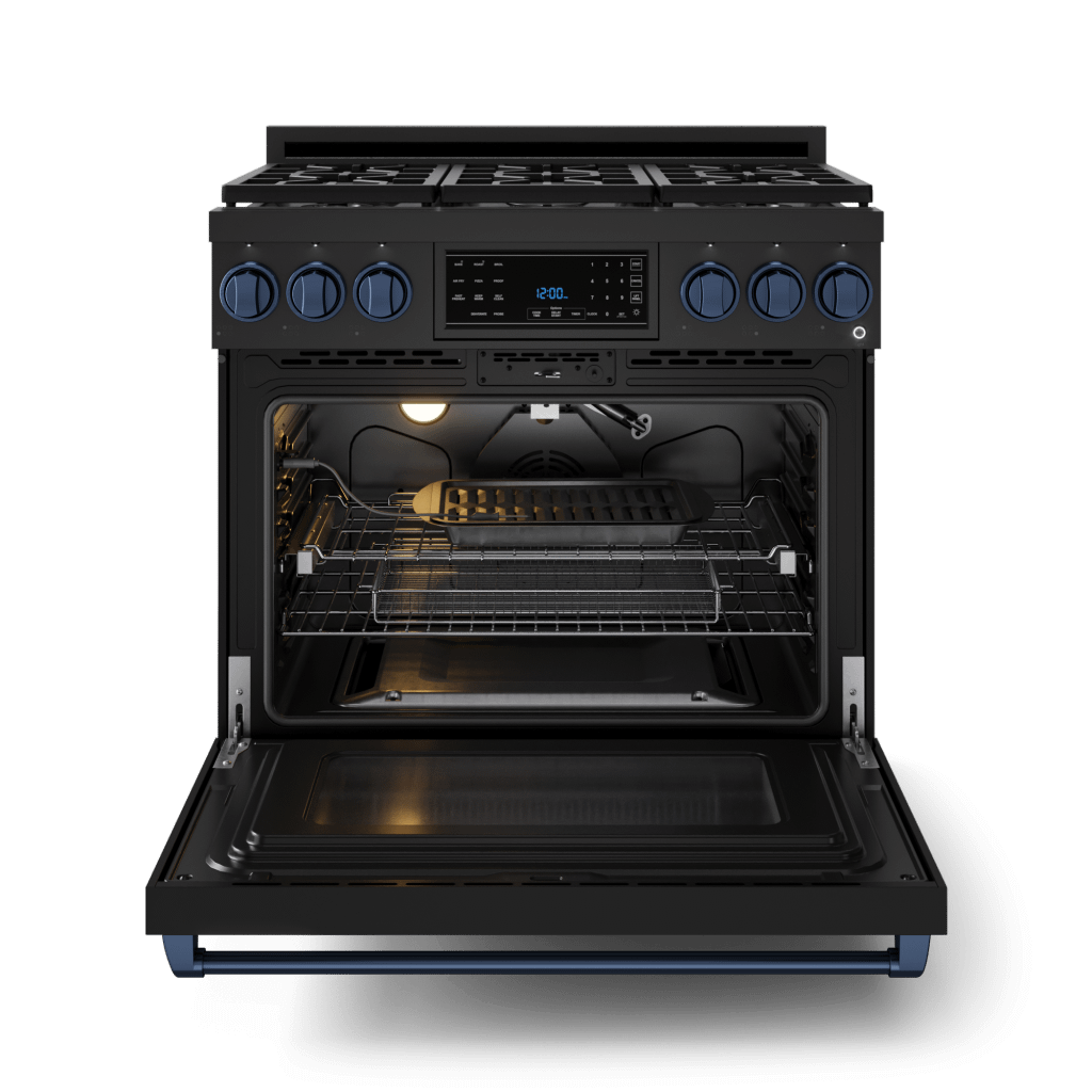 THOR KITCHEN RSG36BBLU 36 Inch Professional Gas Range With Tilt Panel Touch Control In STA...
