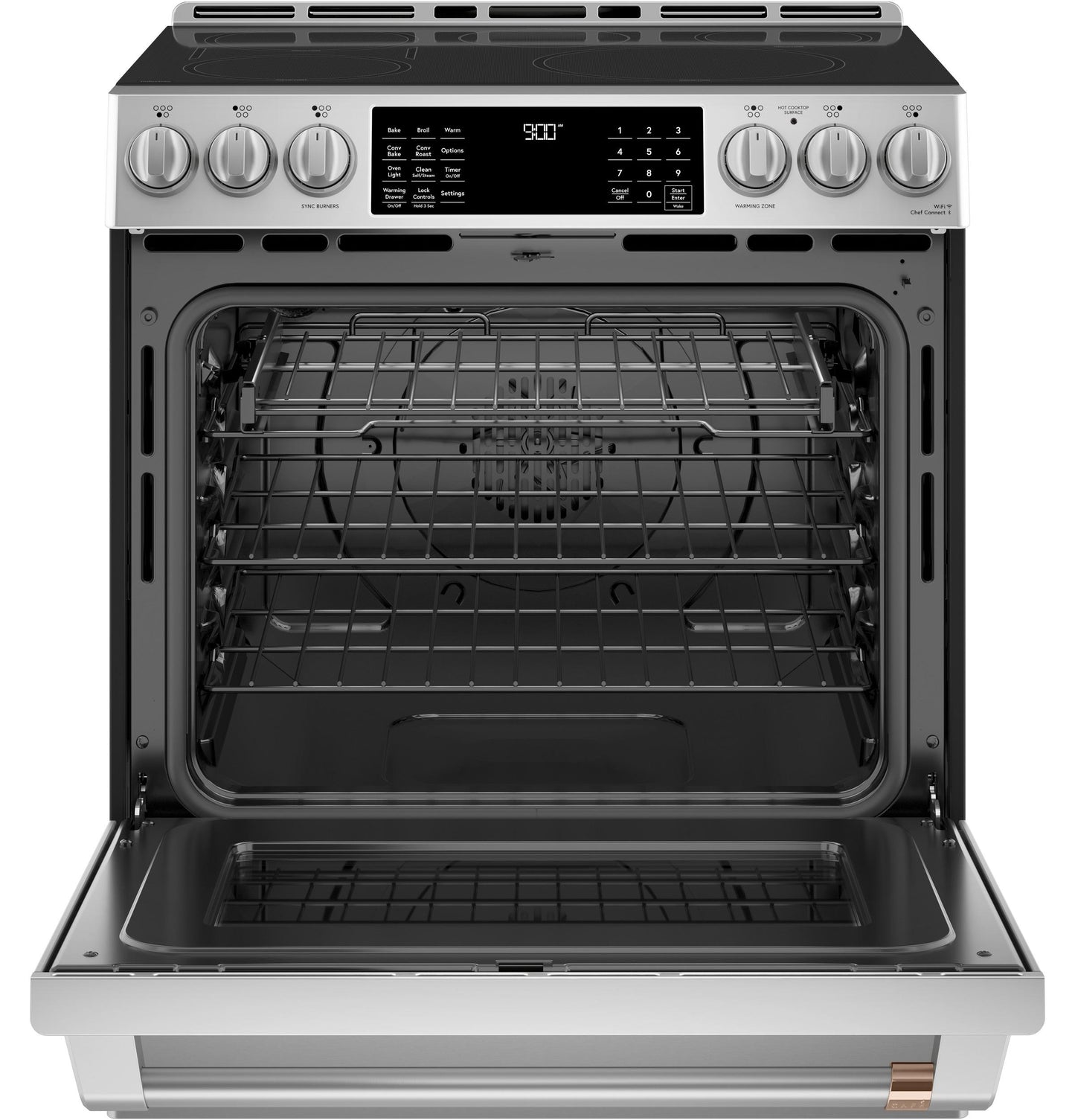 CAFE CHS900P2MS1 Cafe 30"" Slide-in Front Control Induction and Convection RANG...