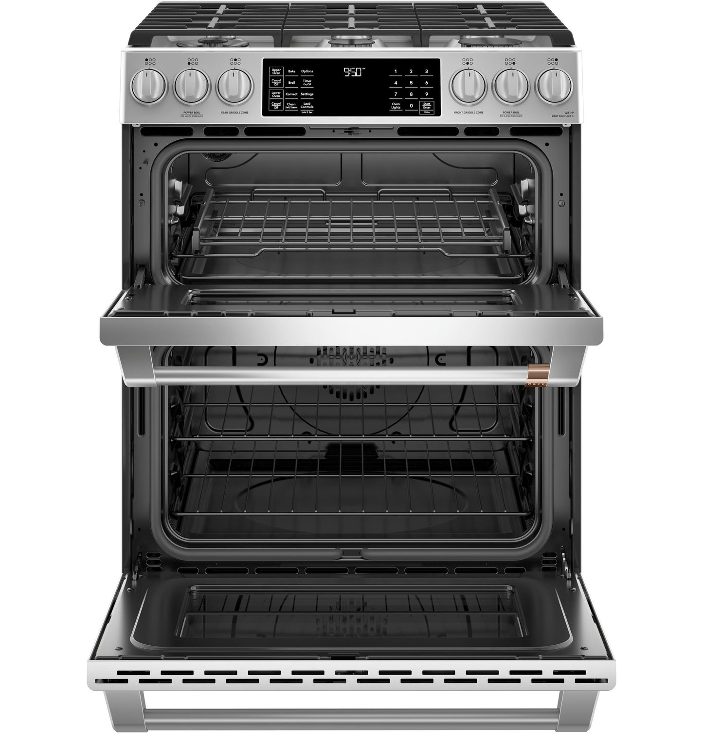 CAFE C2S950P2MS1 Cafe 30"" Slide-in Front Control Dual-fuel Double Oven With CO...