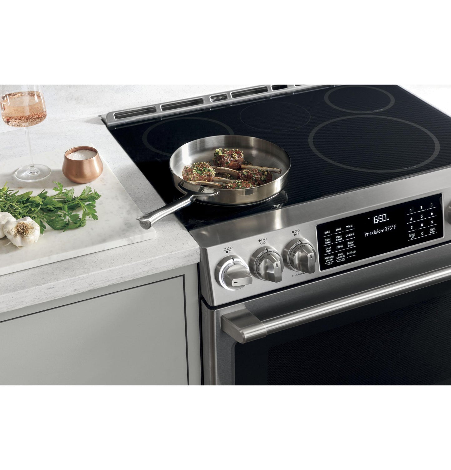 CAFE CHS90XP2MS1 Cafe 30"" Smart Slide-in, Front-control, Induction and CON...