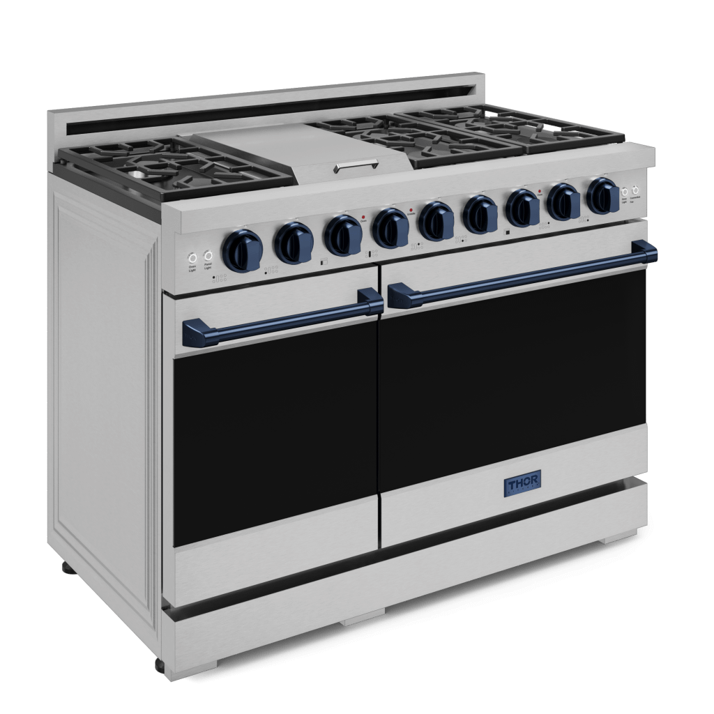 THOR KITCHEN RSG48ELPBLU 48 Inch Professional Lp Range With Tilt Panel Touch Control In STAI...