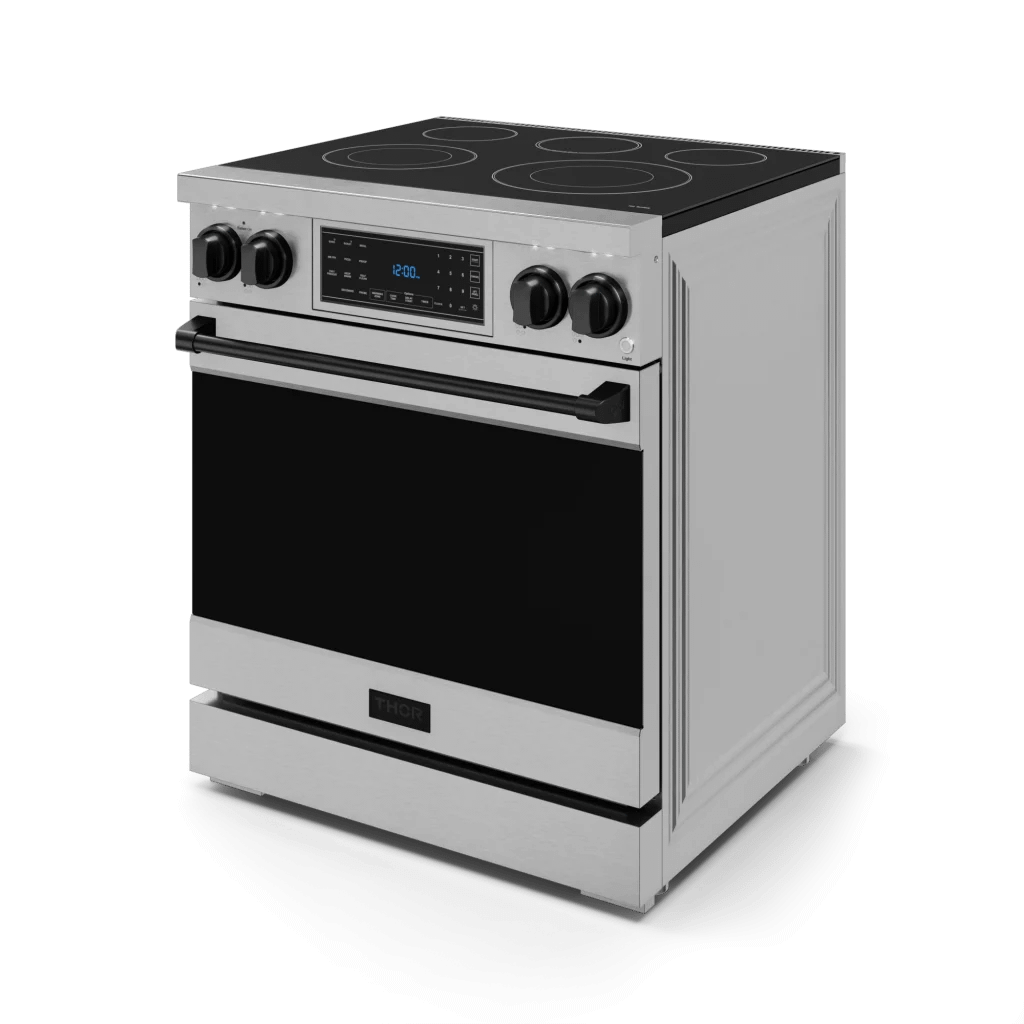 THOR KITCHEN RSE30BLK 30 Inch Professional Electric Range With Tilt Panel Touch Control I...