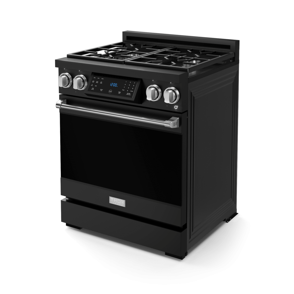THOR KITCHEN RSG30BSS 30 Inch Professional Gas Range With Tilt Panel Touch Control In BLA...