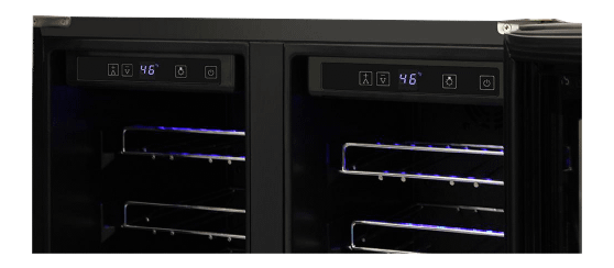THOR KITCHEN TWC2402 Thor Kitchen 42 Bottle Dual Zone French Door Built-in Wine Cooler