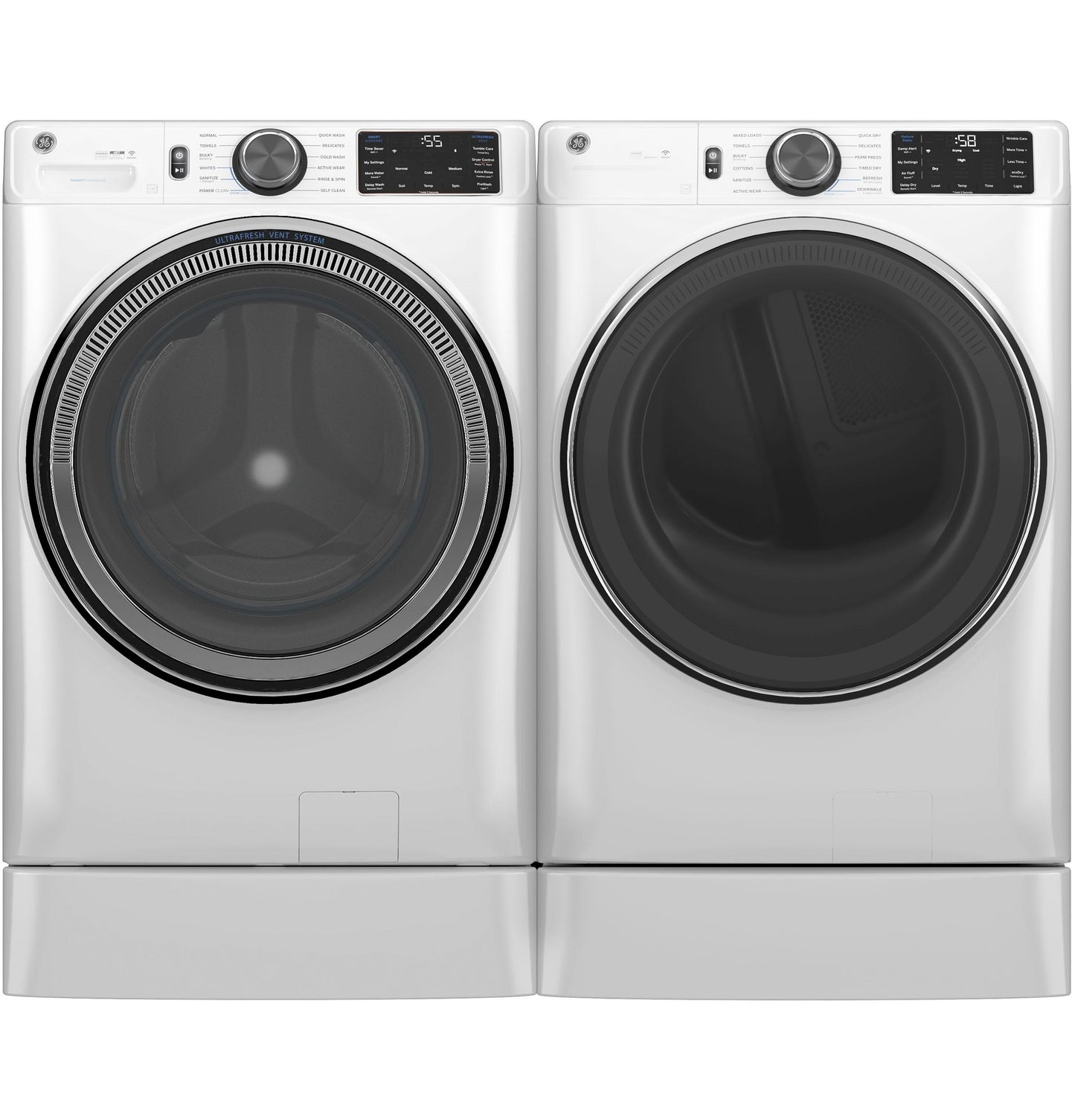 GE APPLIANCES GFD65GSSVWW Ge 7.8 Cu. Ft. Capacity Smart Front Load Gas Dryer With Steam AN...