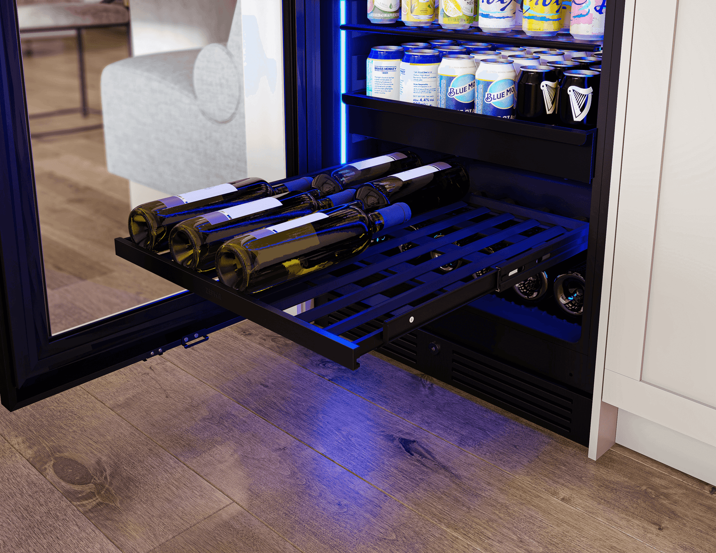 ZEPHYR PRB24F01BPG Zephyr 24"" Full Size Panel Ready Single Zone Beverage Cooler
