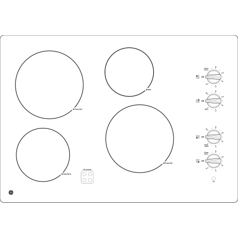 GE APPLIANCES JP3030DWBB Ge 30"" Built-in Knob Control Electric Cooktop