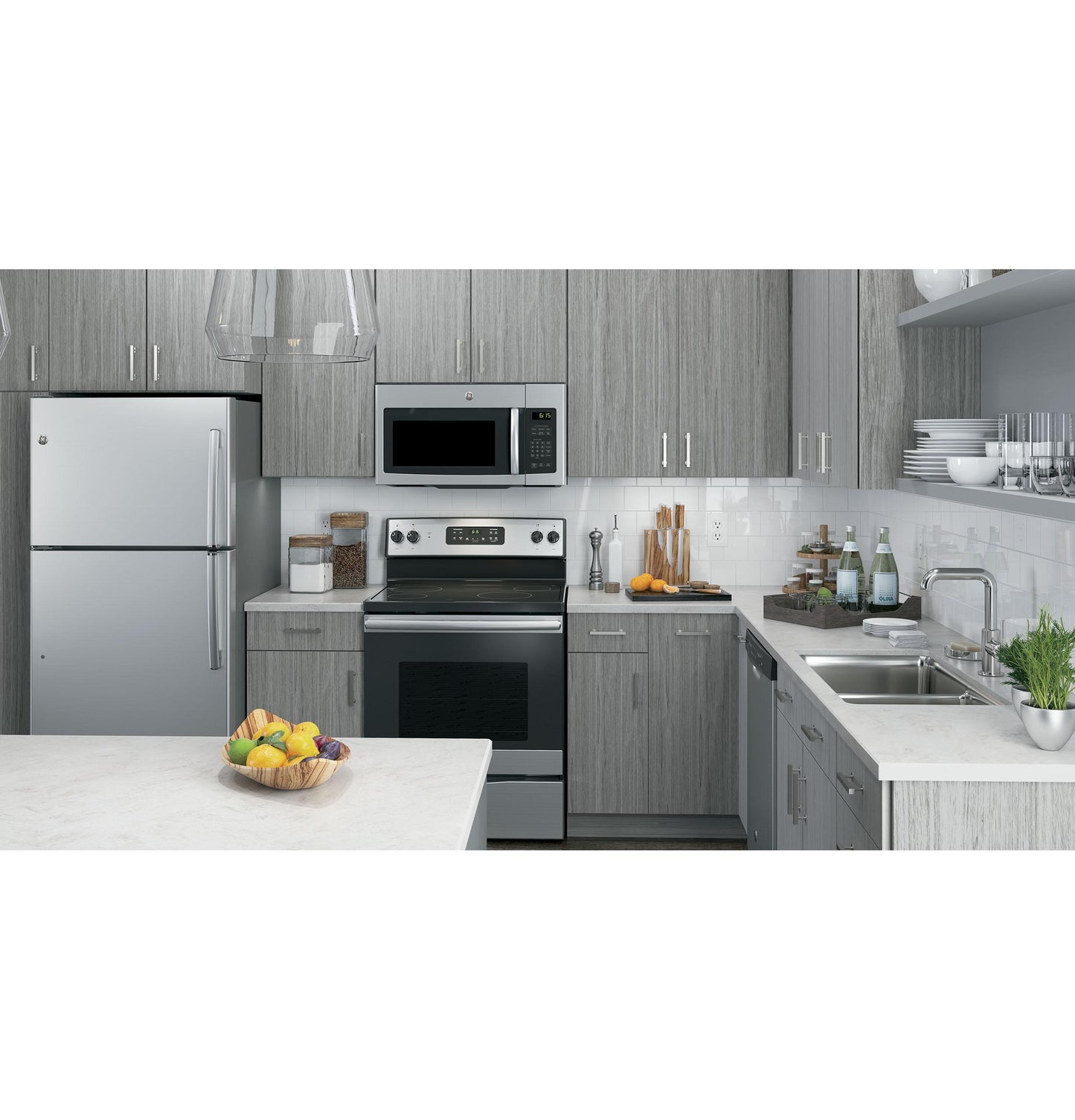 GE APPLIANCES JVM3162RJSS Ge 1.6 Cu. Ft. Over-the-range Microwave Oven