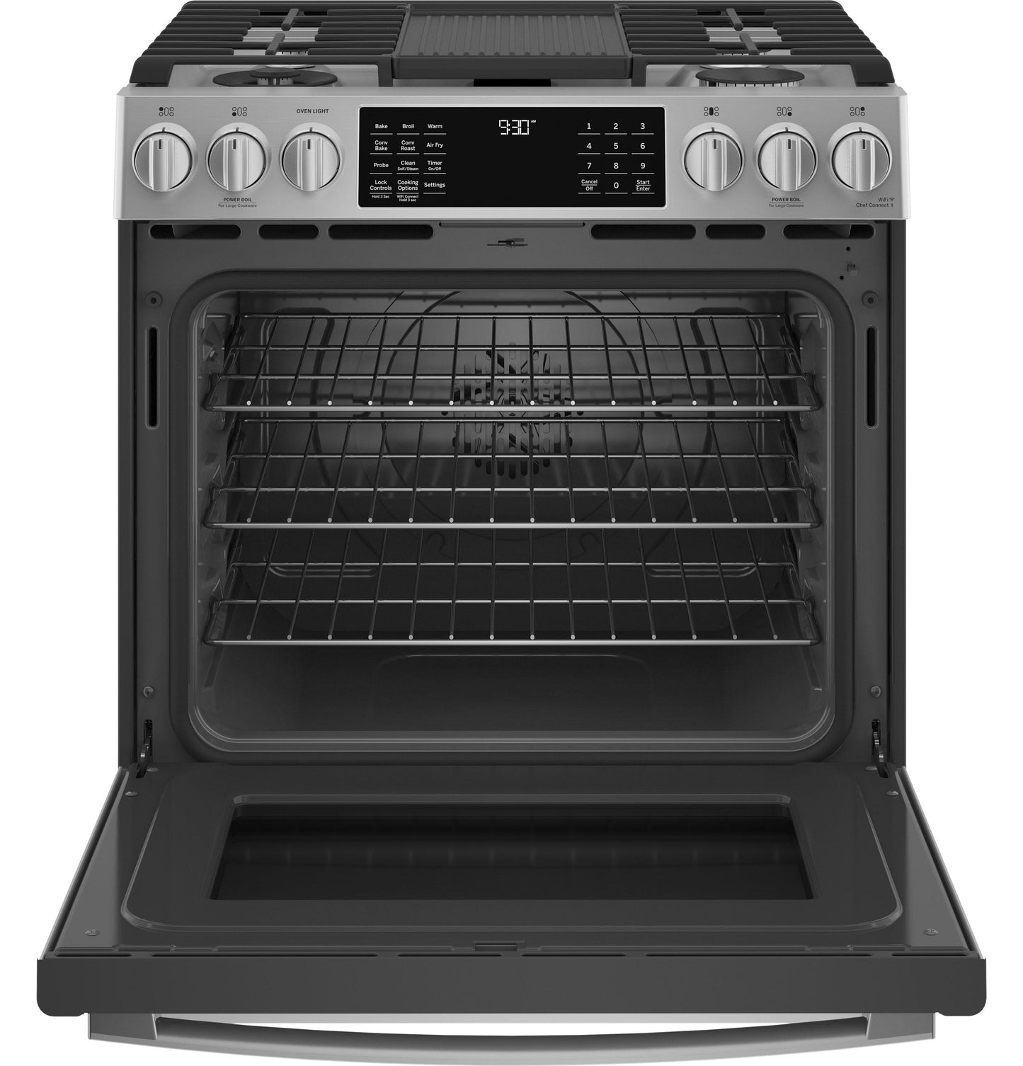 GE APPLIANCES P2S930YPFS GE Profile 30"" Smart Dual Fuel Slide-in Front-control FINGERPRI...