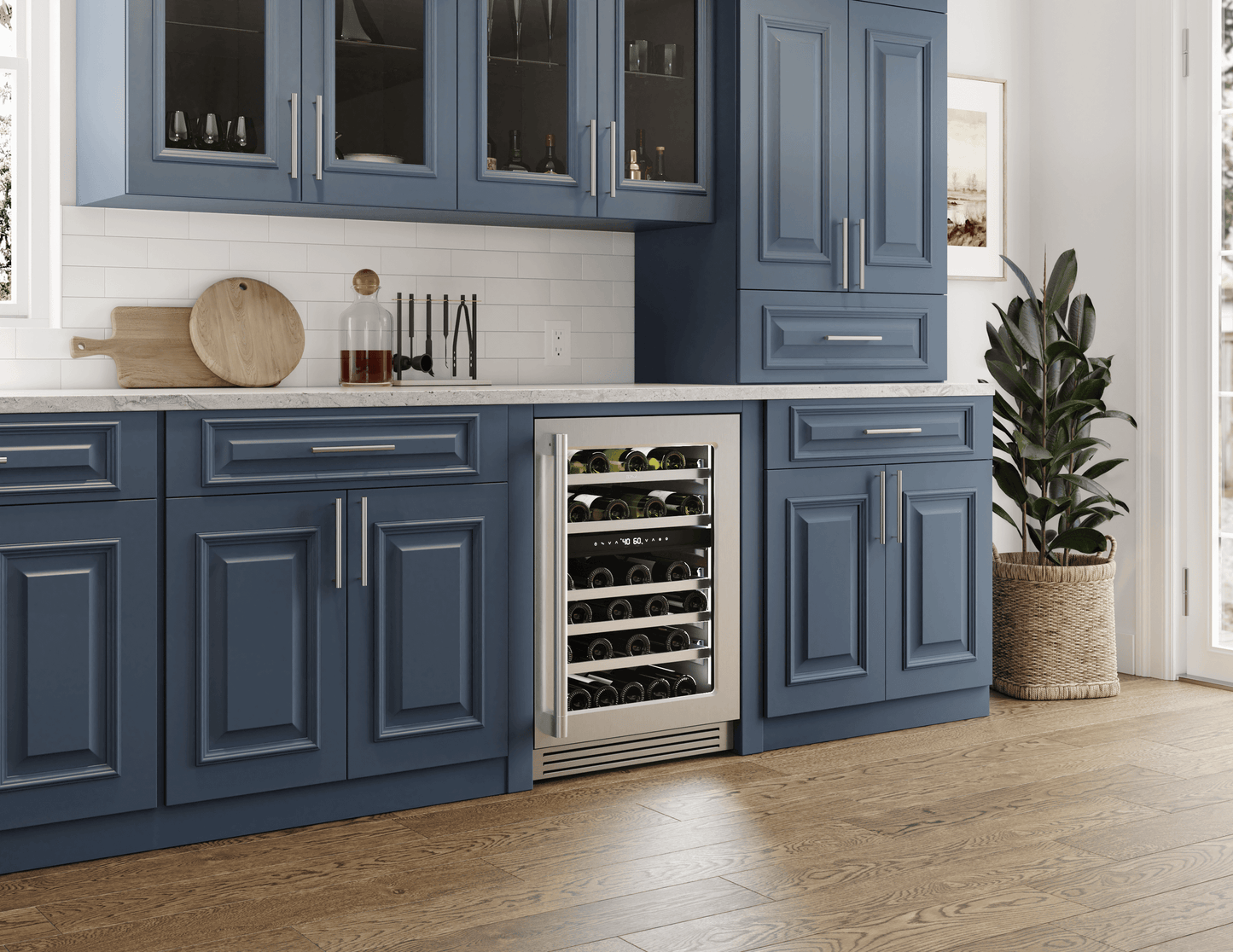 ZEPHYR PRPW24C02CG Presrv Pro Wine Cooler, 24in Under Cabinet, Ss+glass, Reverse Door, ...