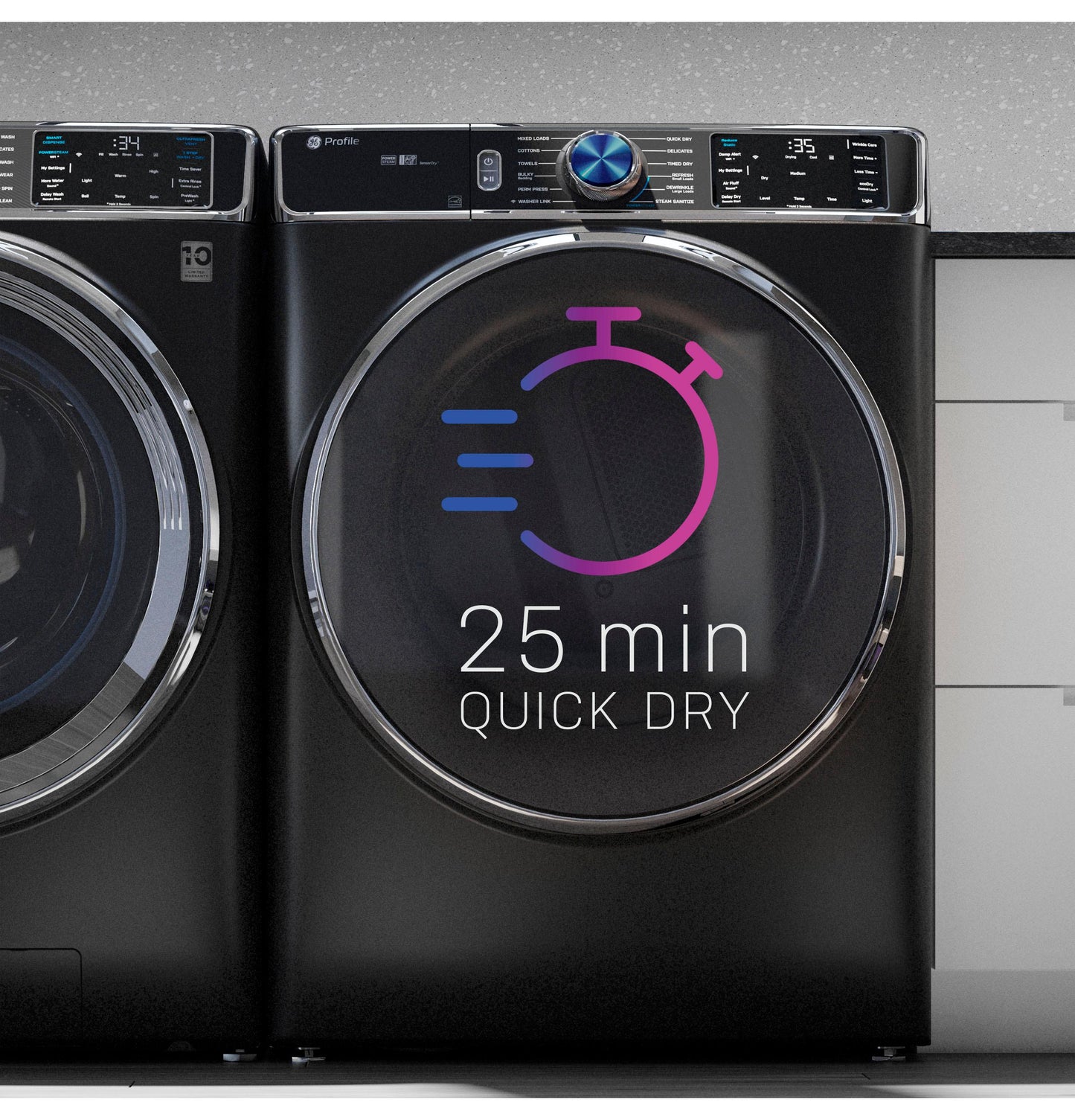 GE APPLIANCES PFD87ESPVRS GE Profile 7.8 Cu. Ft. Capacity Smart Front Load Electric DRYER...