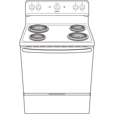 HOTPOINT RBS160DMWW Hotpoint 30"" Free-standing Electric Range