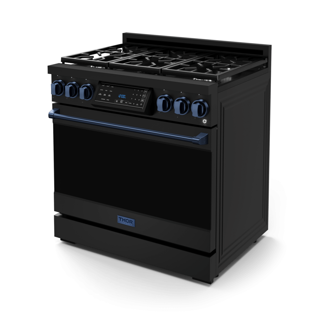 THOR KITCHEN RSG36BBLU 36 Inch Professional Gas Range With Tilt Panel Touch Control In STA...