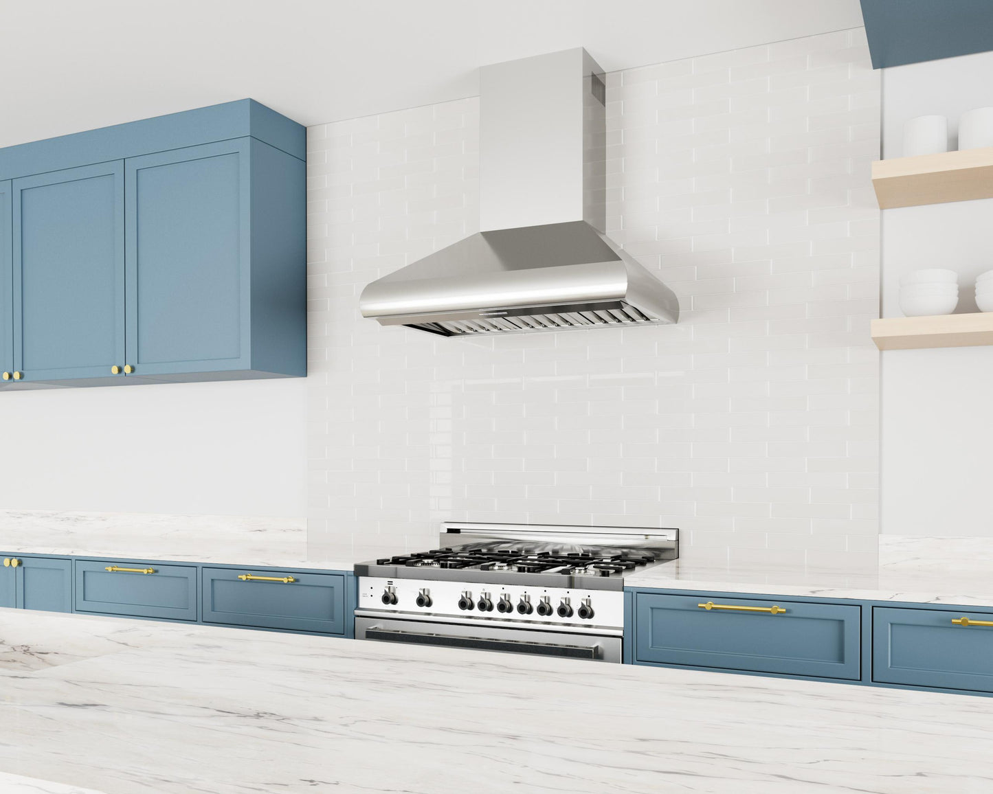 XO APPLIANCE XOVW48KSE XO Appliance 48in Pro Wall Chimney Hood Ss Rounded Lip 1000 Cfm