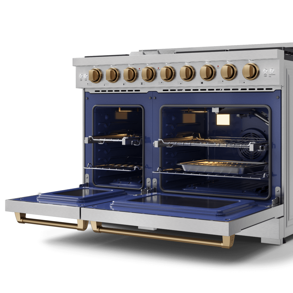 THOR KITCHEN RSG48ELPBRZ 48 Inch Professional Lp Range With Tilt Panel Touch Control In STAI...