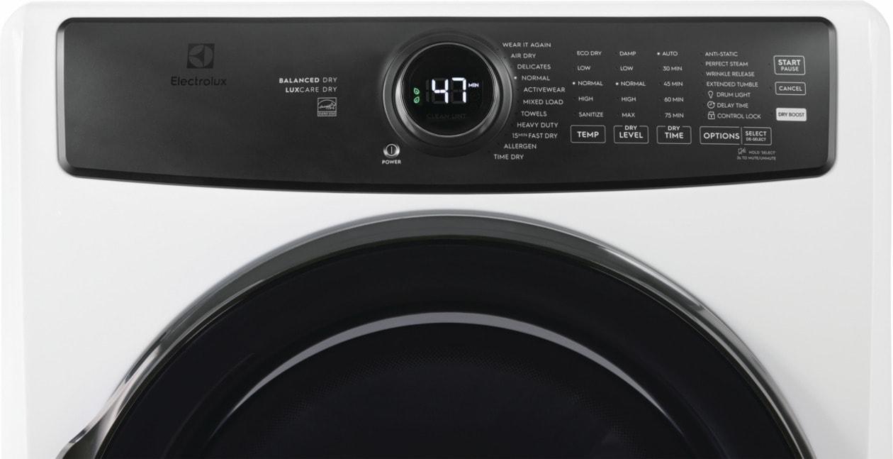 ELECTROLUX ELFE7738AW Electrolux Front Load Perfect Steam Electric Dryer With BALANCE...