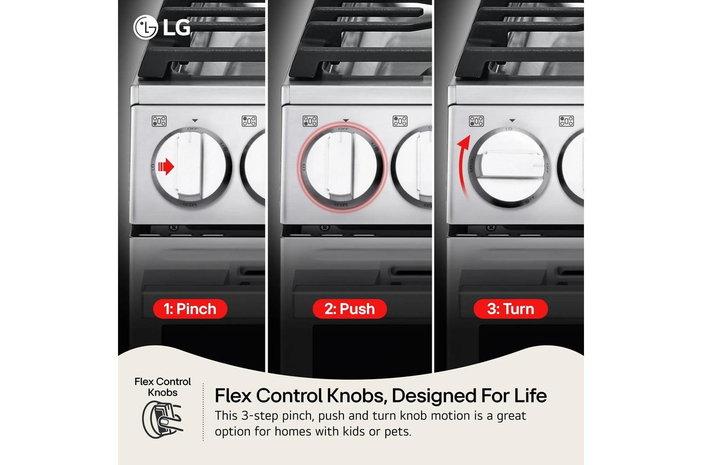 LG LRGN6325Z 6.3 Cu. Ft. Smart Wi-fi Enabled Probake Convection Gas Range WIT...