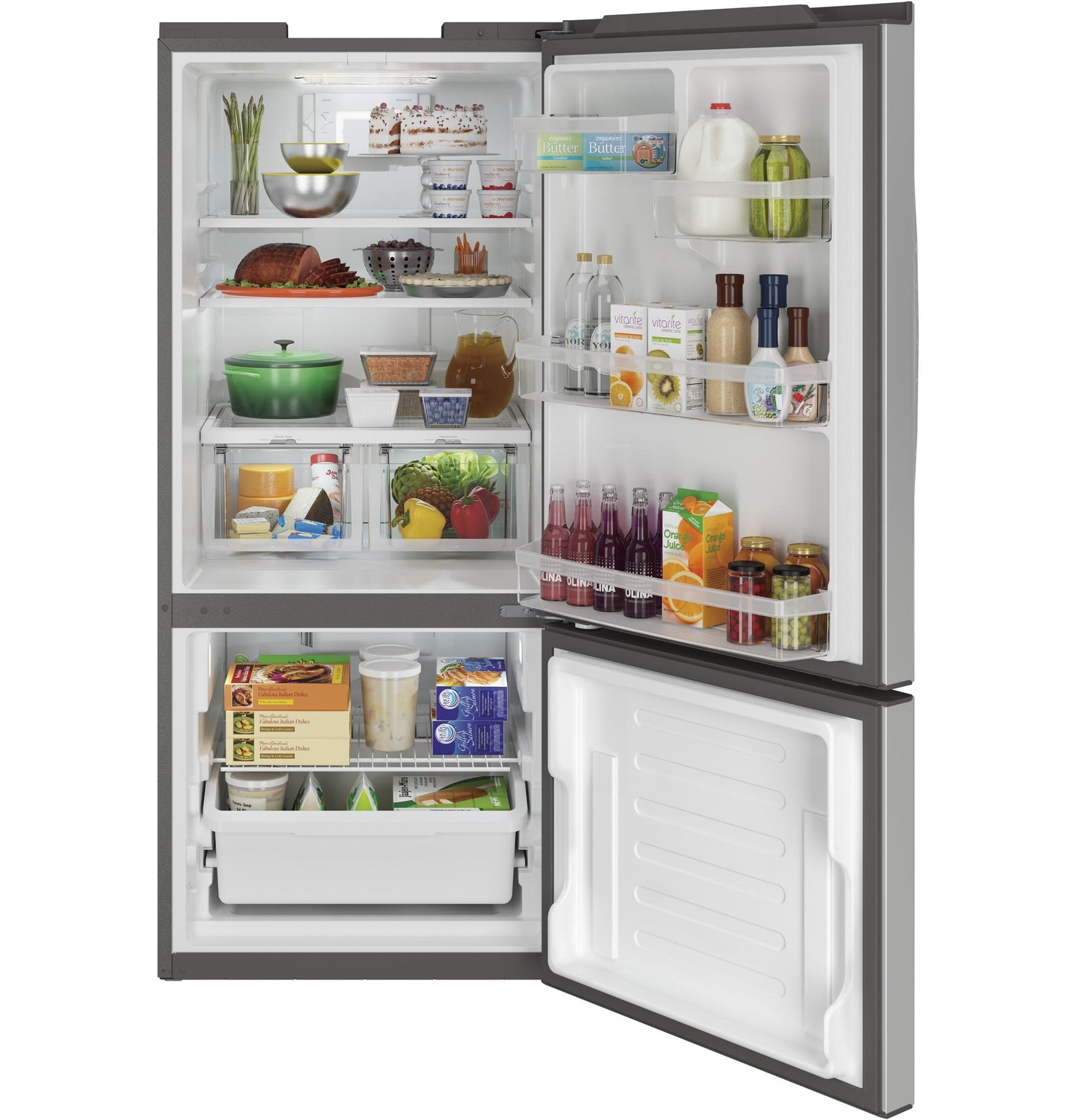 GE APPLIANCES GBE21DYKFS Ge Energy Star 21.0 Cu. Ft. Bottom-freezer Refrigerator