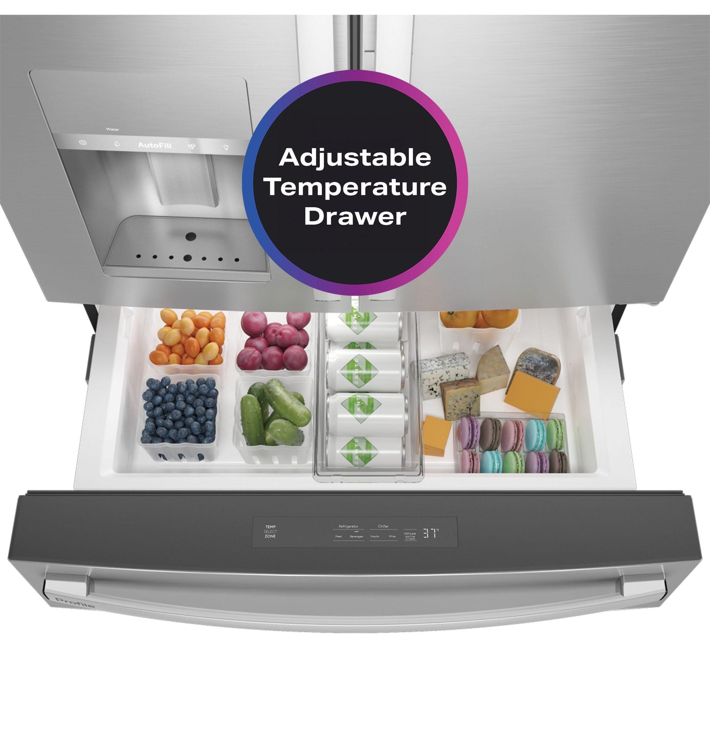 GE APPLIANCES PXD22BYPFS GE Profile 22.4 Cu. Ft. Smart Counter-depth Fingerprint RESISTA...