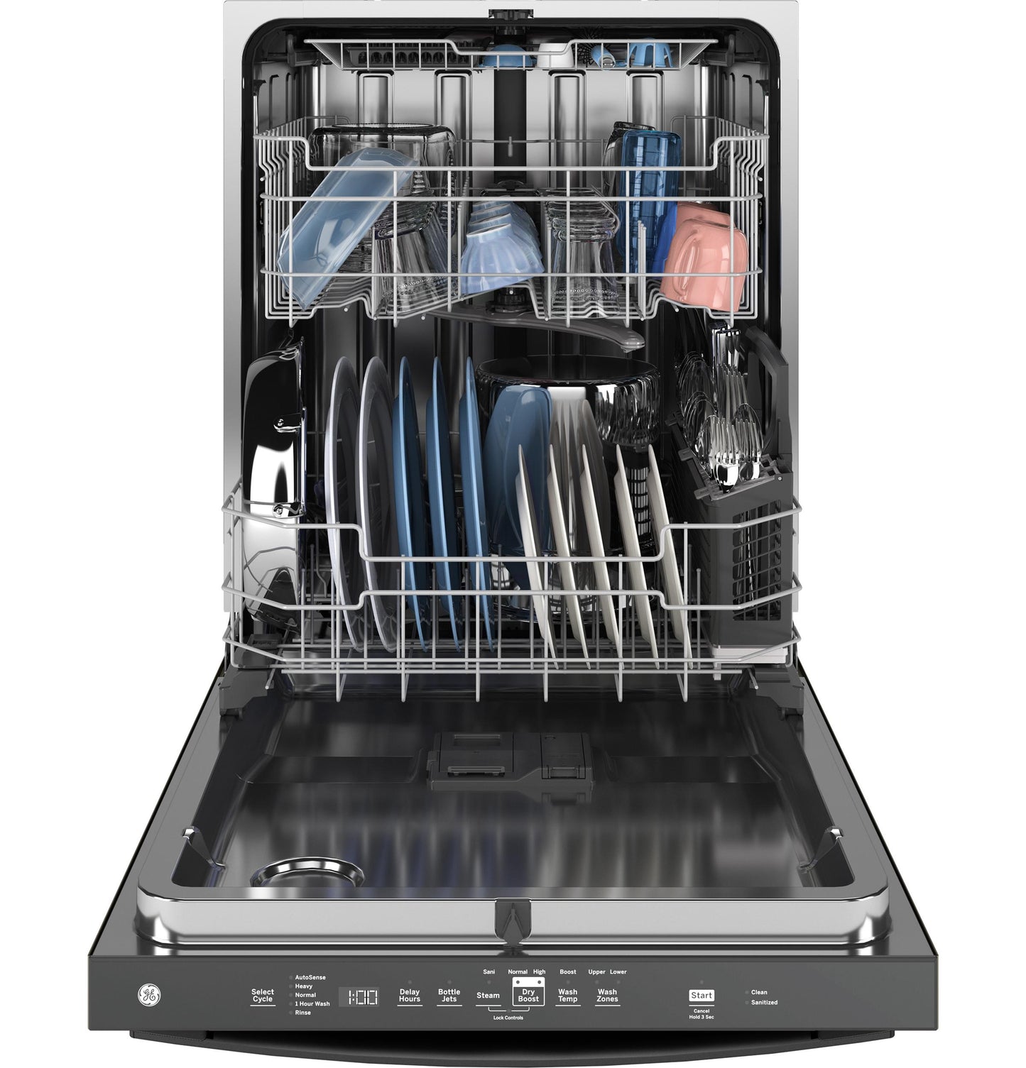 GE APPLIANCES GDT670SGVBB Ge Top Control With Stainless Steel Interior Dishwasher With SAN...