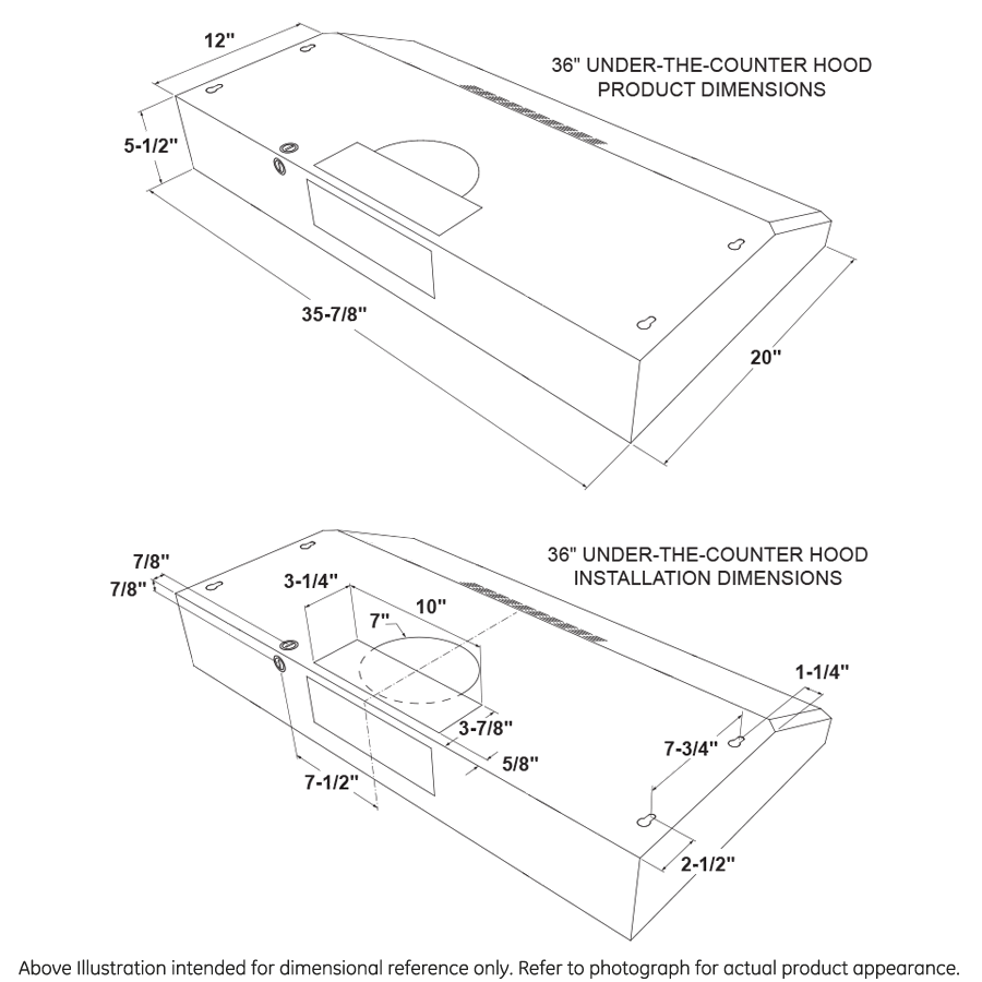 GE APPLIANCES PVX7360SJSS GE Profile Series 36"" Under the Cabinet Hood