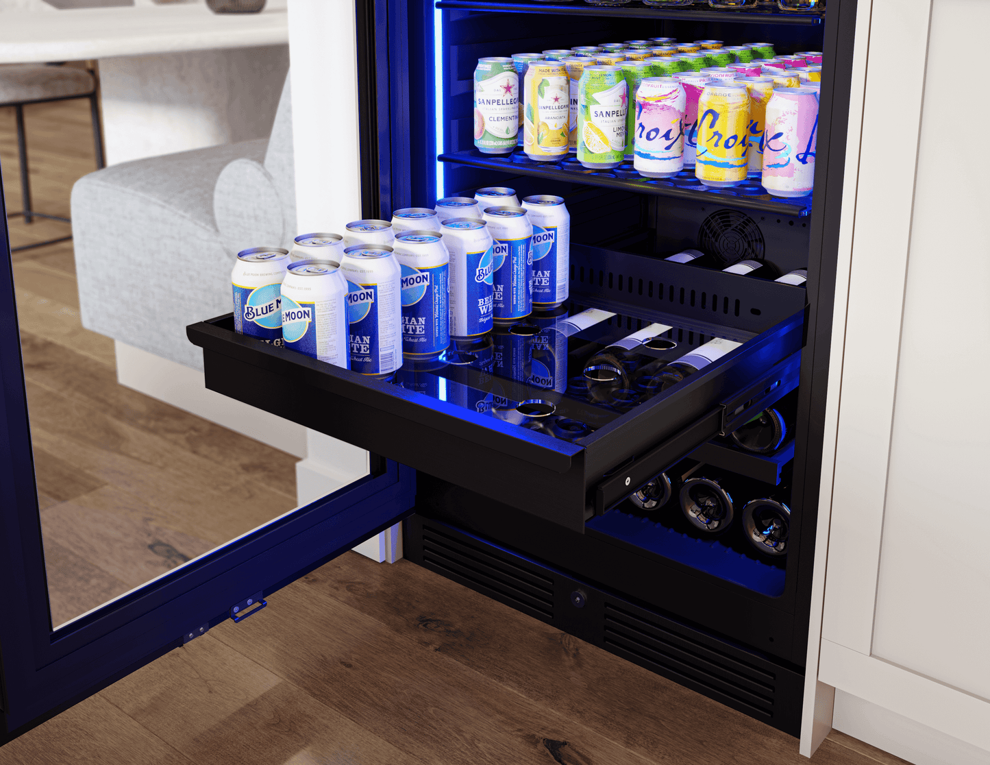 ZEPHYR PRB24F01BPG Zephyr 24"" Full Size Panel Ready Single Zone Beverage Cooler