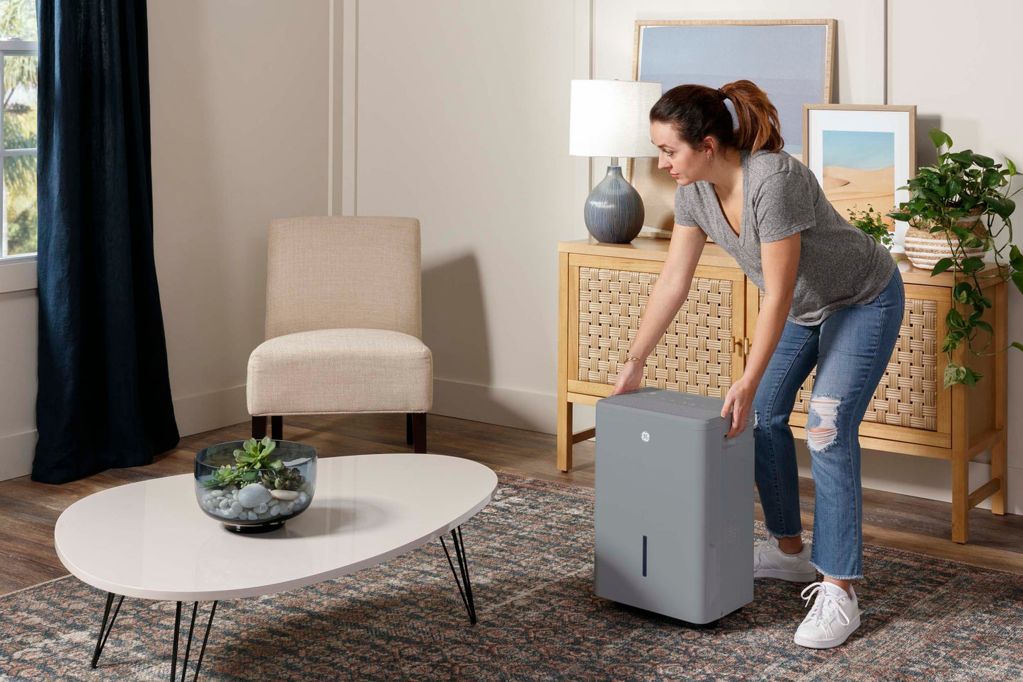GE APPLIANCES APYR50LC Ge 50 Pint Energy Star Portable Dehumidifier With Built-in PU...