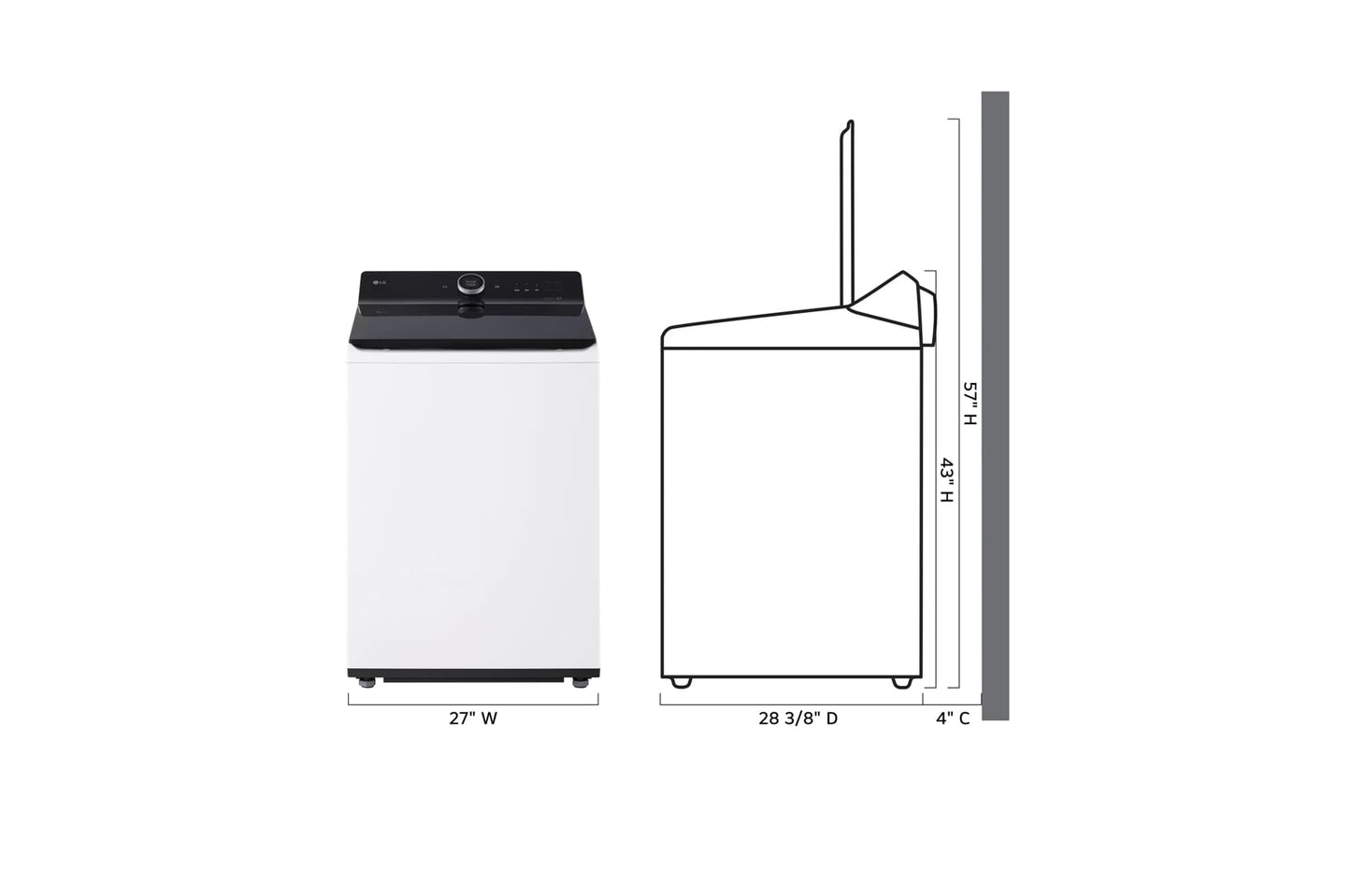 LG WT8600CW 5.5 CU.FT. MEGA Capacity Smart Top Load Washer With Impeller, EASYU...