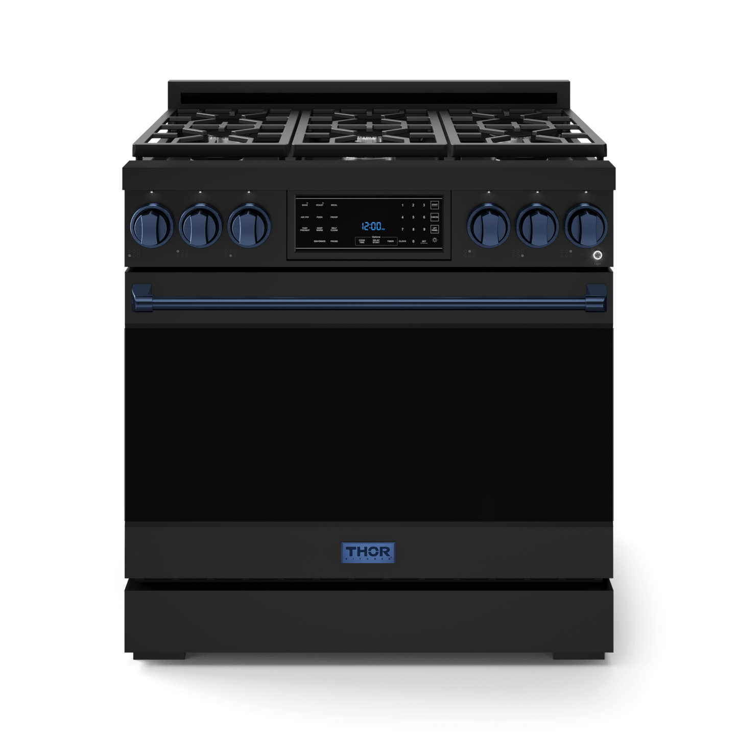 THOR KITCHEN RSG36BBLU 36 Inch Professional Gas Range With Tilt Panel Touch Control In STA...