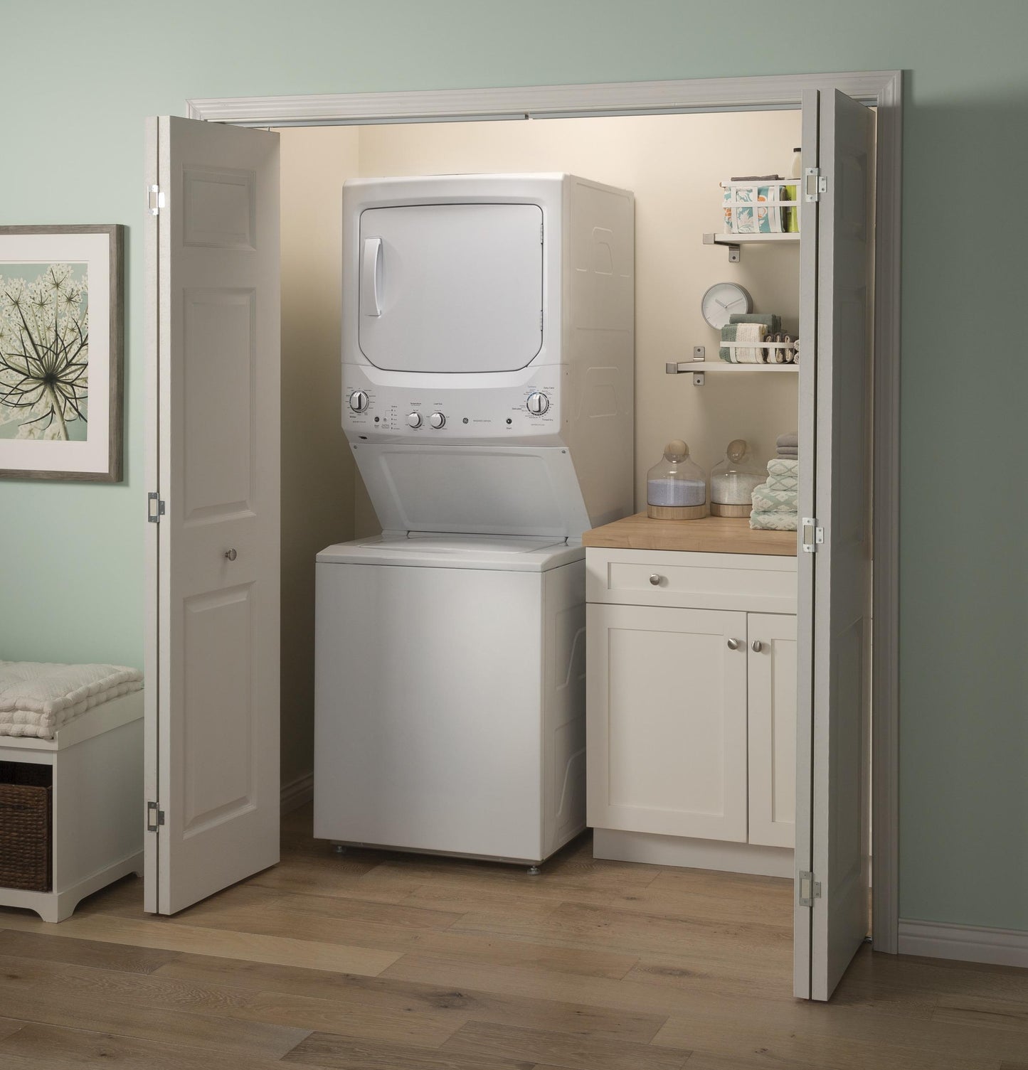 GE APPLIANCES GUD27ESSMWW GE Unitized Spacemaker 3.8 Doe Cu. Ft. Stainless Steel Washer AN...