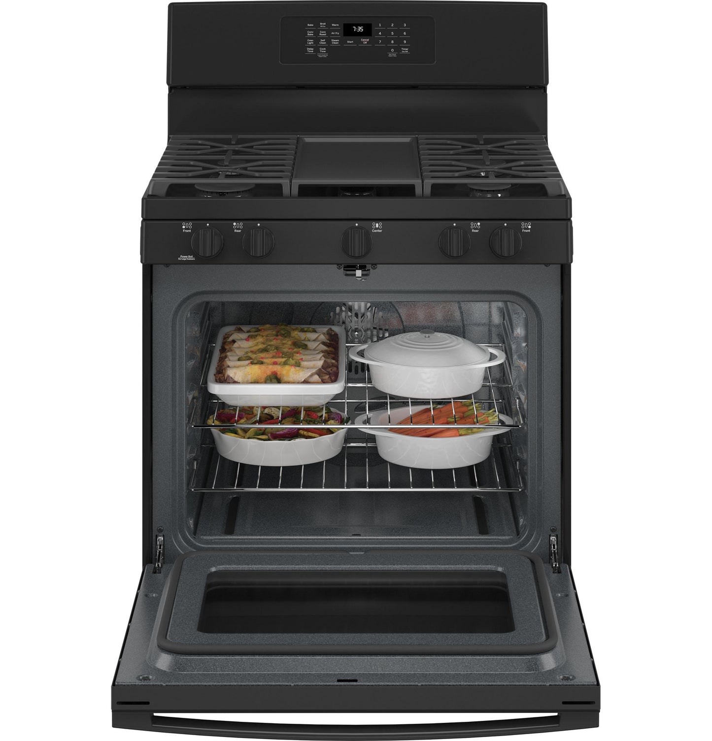 GE APPLIANCES JGB735DPBB Ge 30"" Free-standing Gas Convection Range With Air Fry