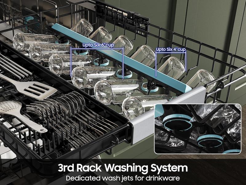 SAMSUNG DW90F89T0USR 38 Dba Bespoke Smart Dishwasher With 3rd Rack Washing System In FIN...