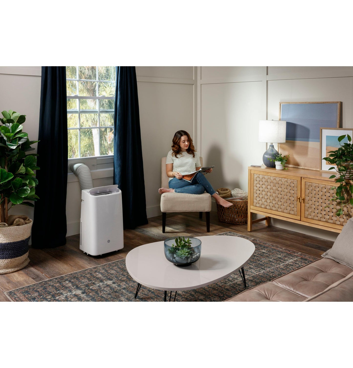 GE APPLIANCES APCA11YBMW Ge 11,000 BTU Portable Air Conditioner for Medium Rooms Up To 45...