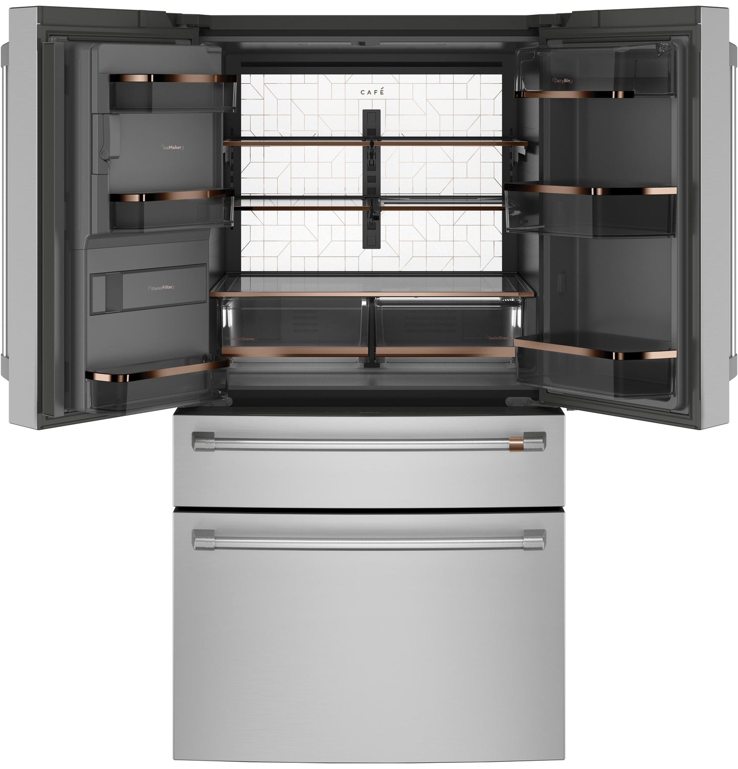 CAFE CXE22DP2PS1 Cafe Energy Star 22.3 Cu. Ft. Smart Counter-depth 4-DO...