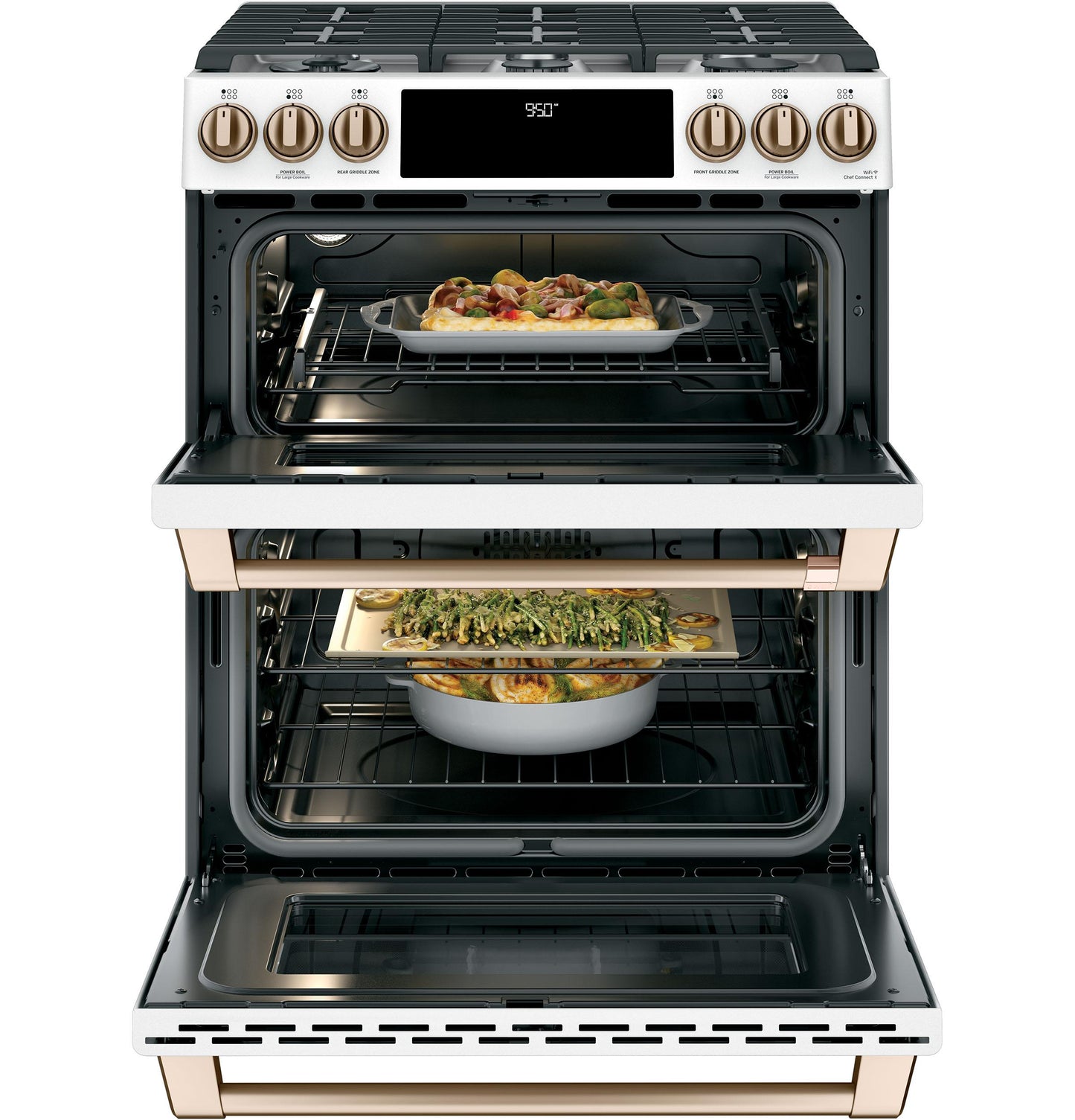 CAFE C2S950P4MW2 Cafe 30"" Slide-in Front Control Dual-fuel Double Oven With CO...
