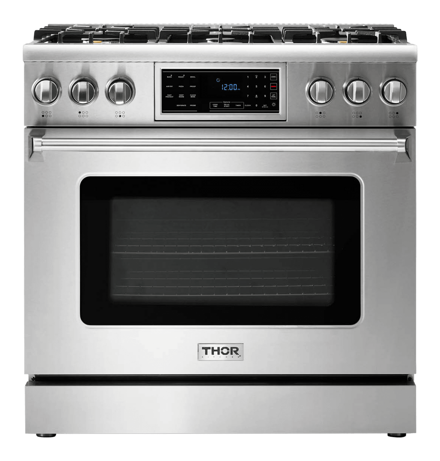 THOR KITCHEN TRG3601LP 36 Inch Tilt Panel Professional Gas Range - Liquid Propane