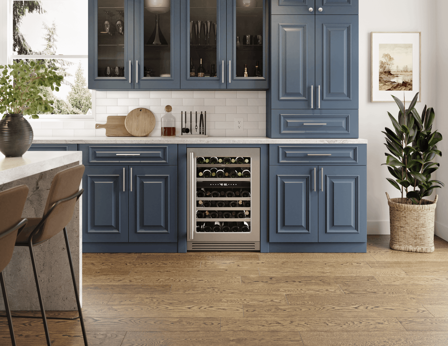 ZEPHYR PRPW24C02CG Presrv Pro Wine Cooler, 24in Under Cabinet, Ss+glass, Reverse Door, ...