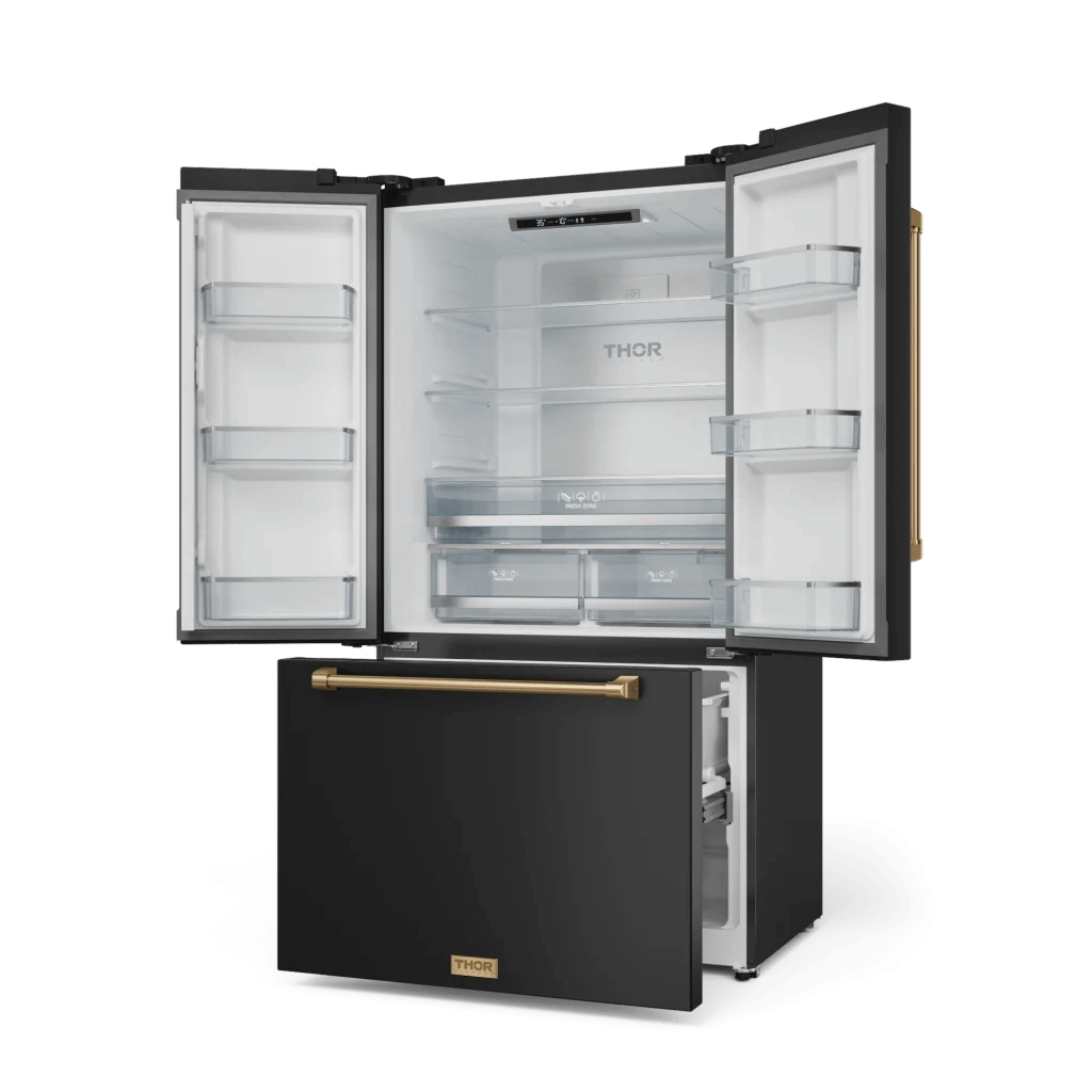 THOR KITCHEN RF3621CTD00BRZ 36 Inch 20.3 Cu Ft French Door Counter Depth Refrigerator With Ice ...