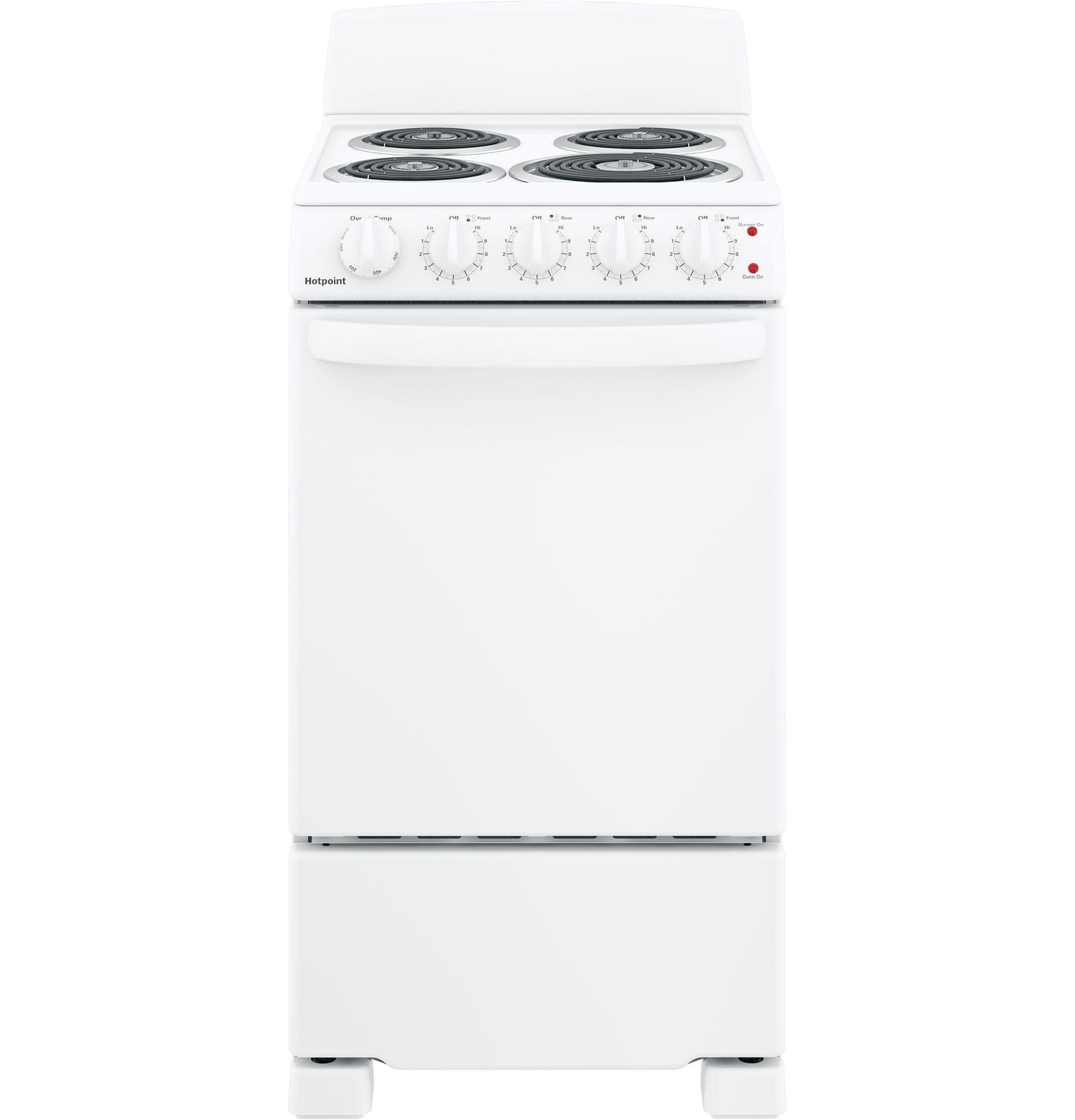 HOTPOINT RAS200DMWW Hotpoint 20"" Electric Free-standing Front-control Electric Range