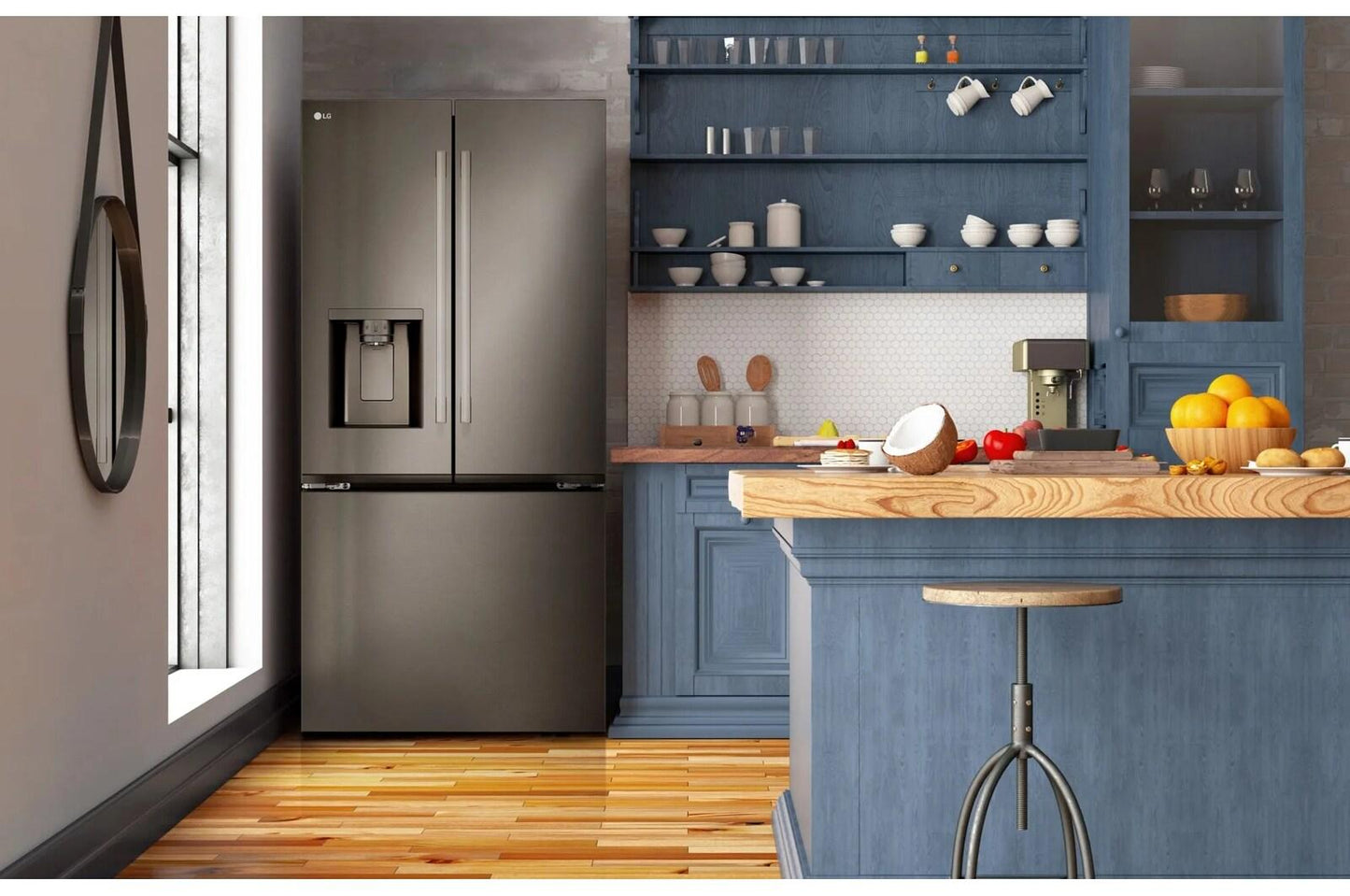 LG LF25H6330D 25 CU.FT. 3-door French Door Refrigerator With New Hybrid Handle DE...