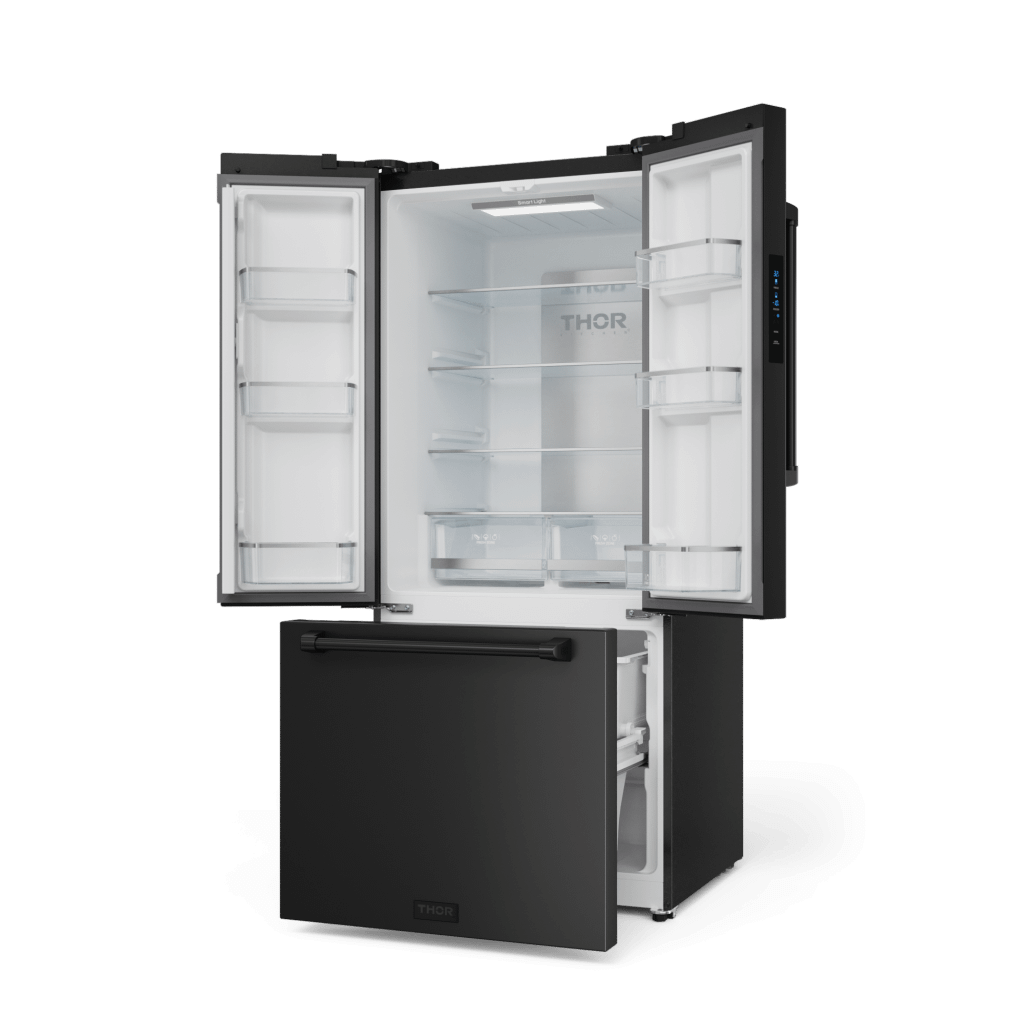THOR KITCHEN RF3017FFD00 30 Inch 17.7 Cu Ft French Door Counter Depth Refrigerator With Ice ...
